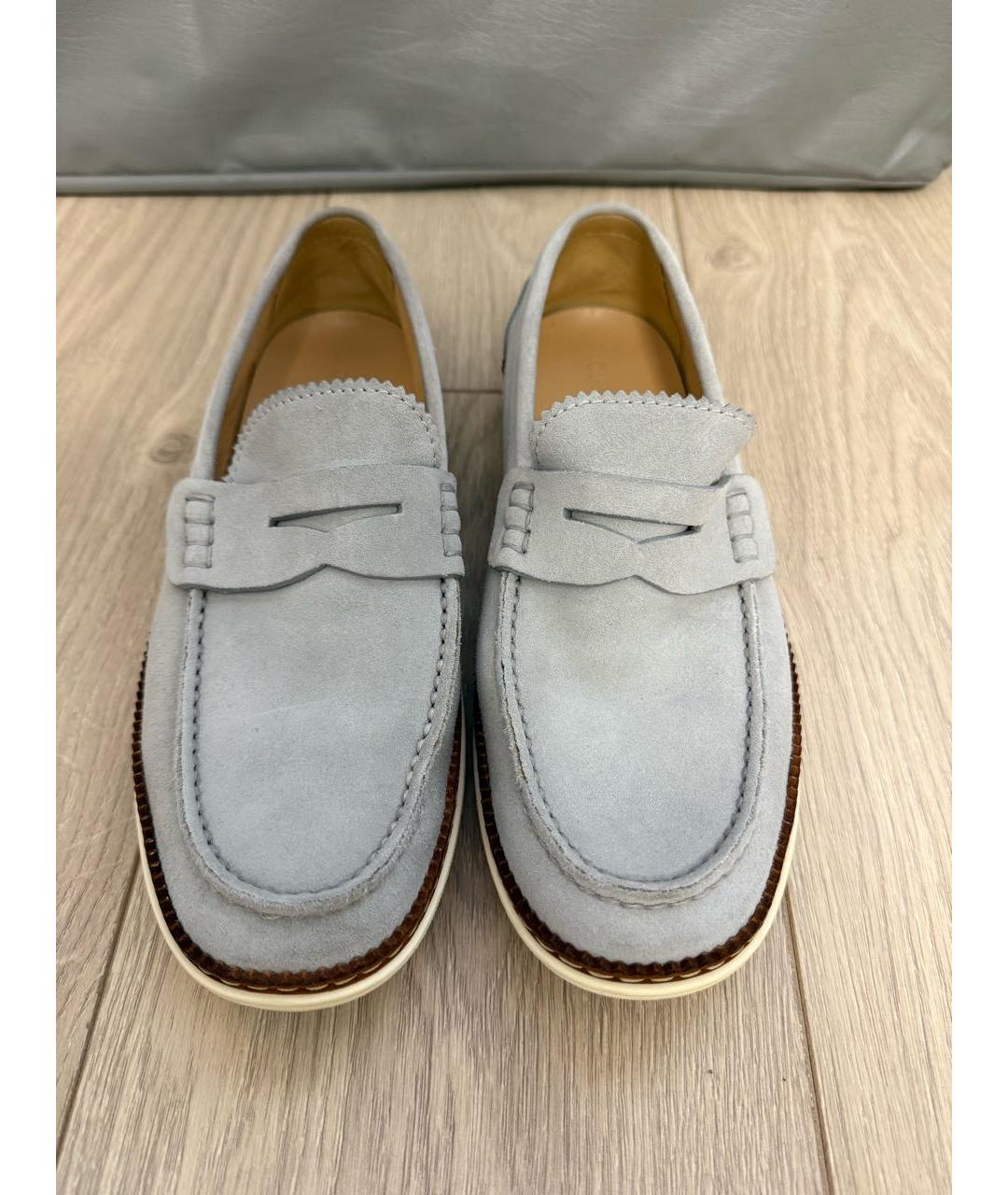 LOUIS VUITTON Серые замшевые мокасины, фото 2