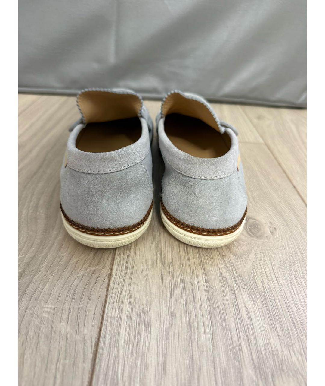 LOUIS VUITTON Серые замшевые мокасины, фото 4