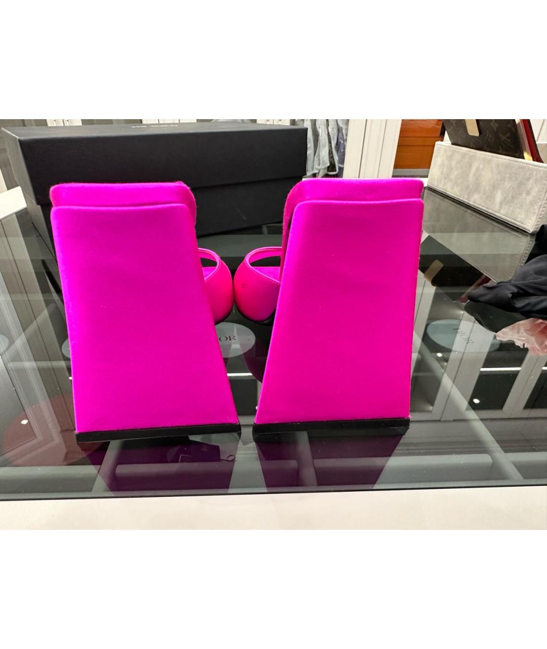 THE ATTICO Фуксия кожаные босоножки, фото 4