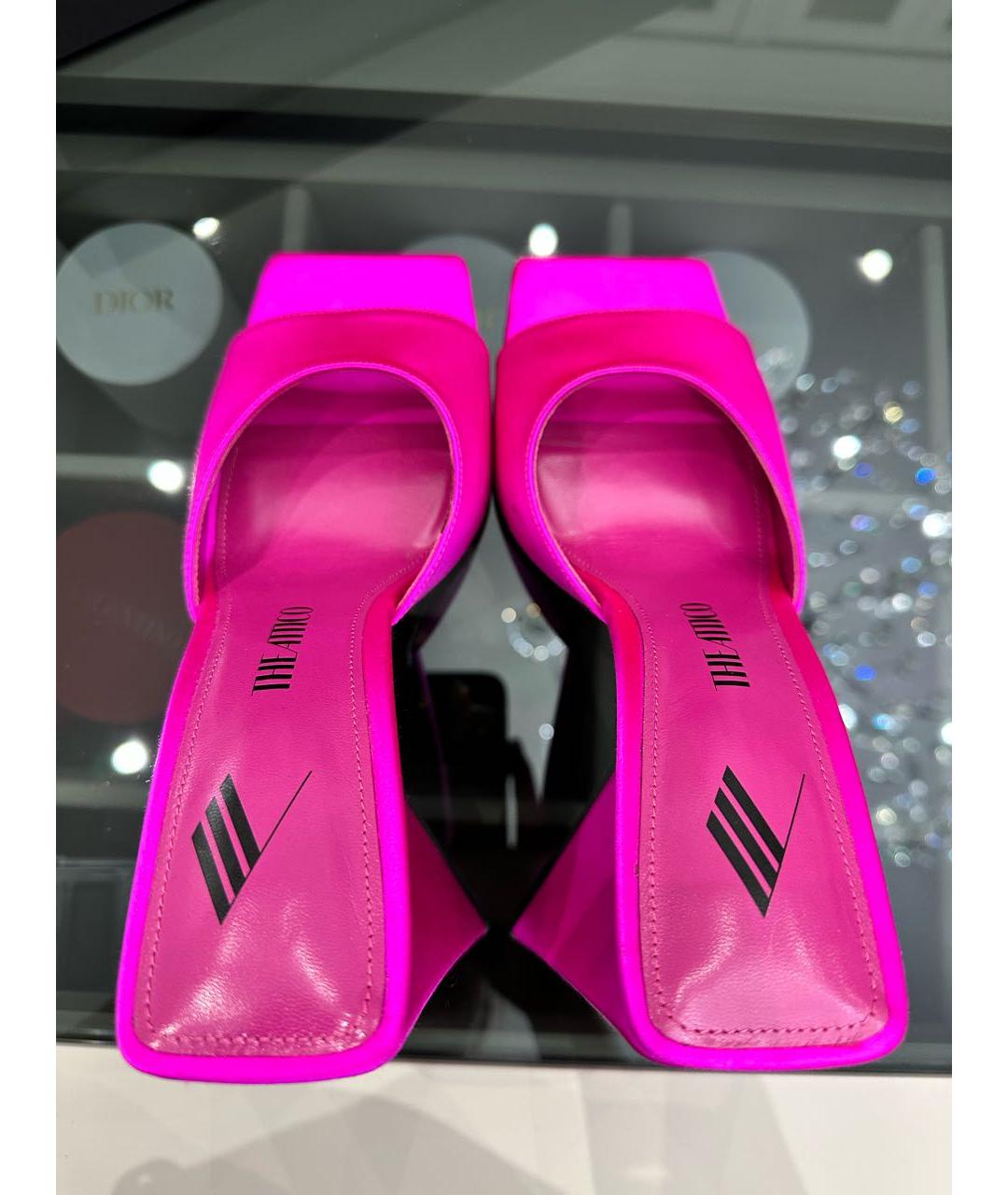 THE ATTICO Фуксия кожаные босоножки, фото 3