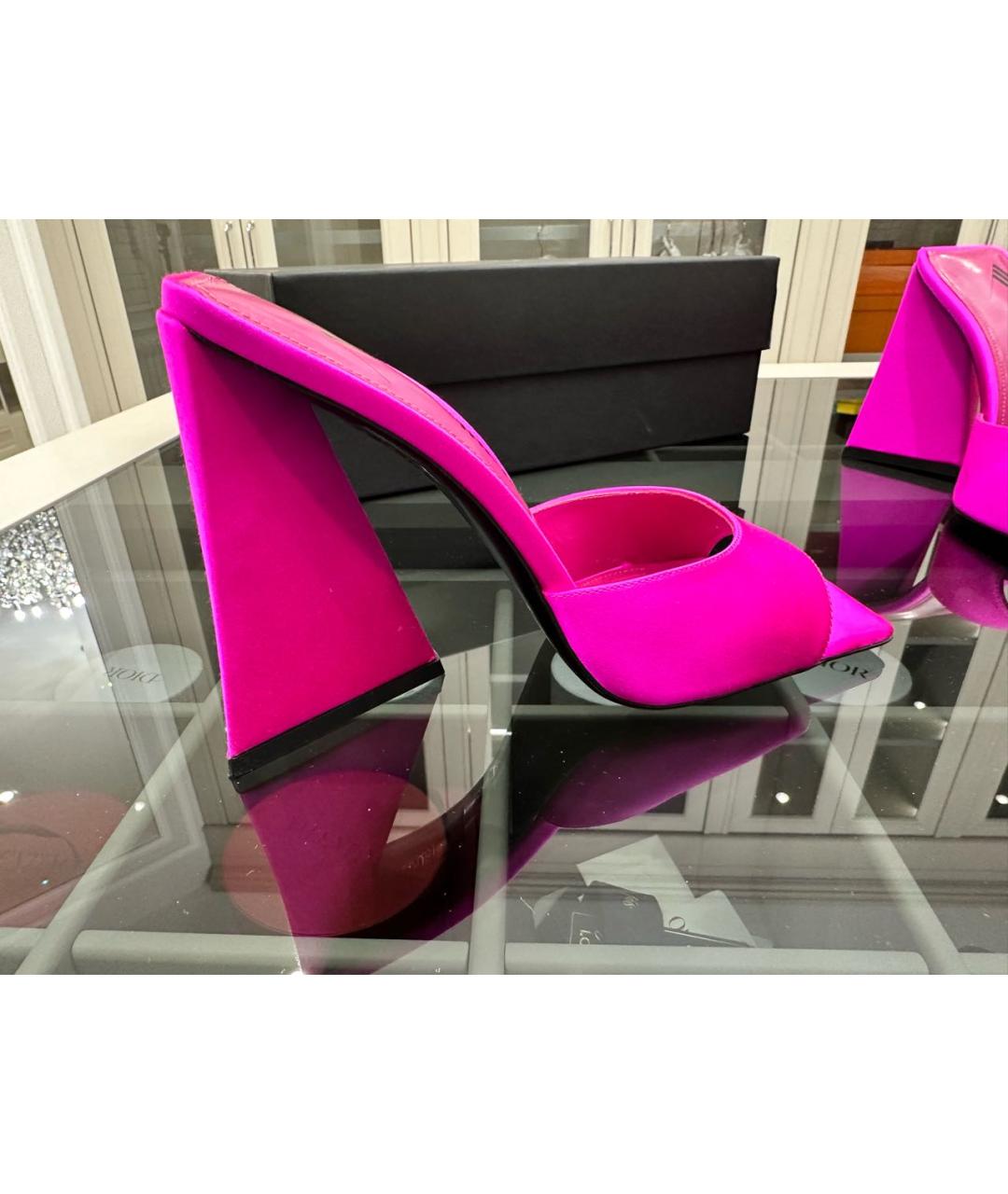 THE ATTICO Фуксия кожаные босоножки, фото 7