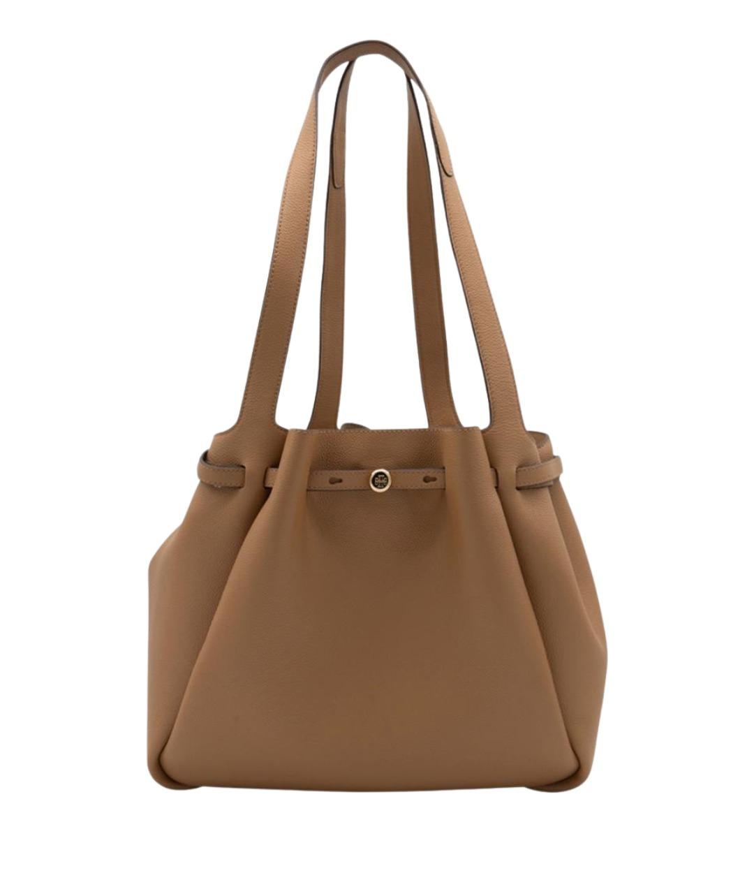 TORY BURCH Коричневая кожаная сумка тоут, фото 1