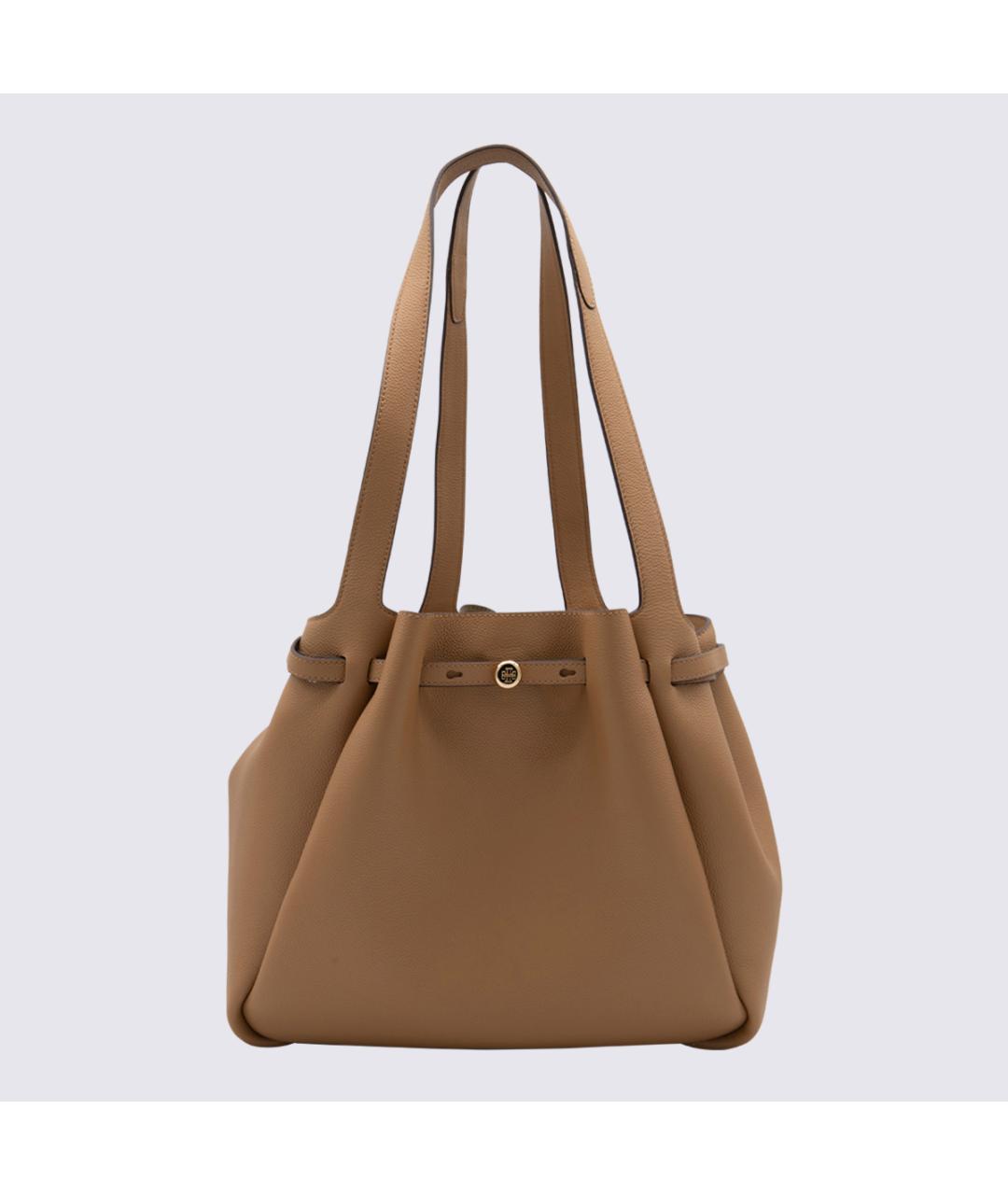 TORY BURCH Коричневая кожаная сумка тоут, фото 3