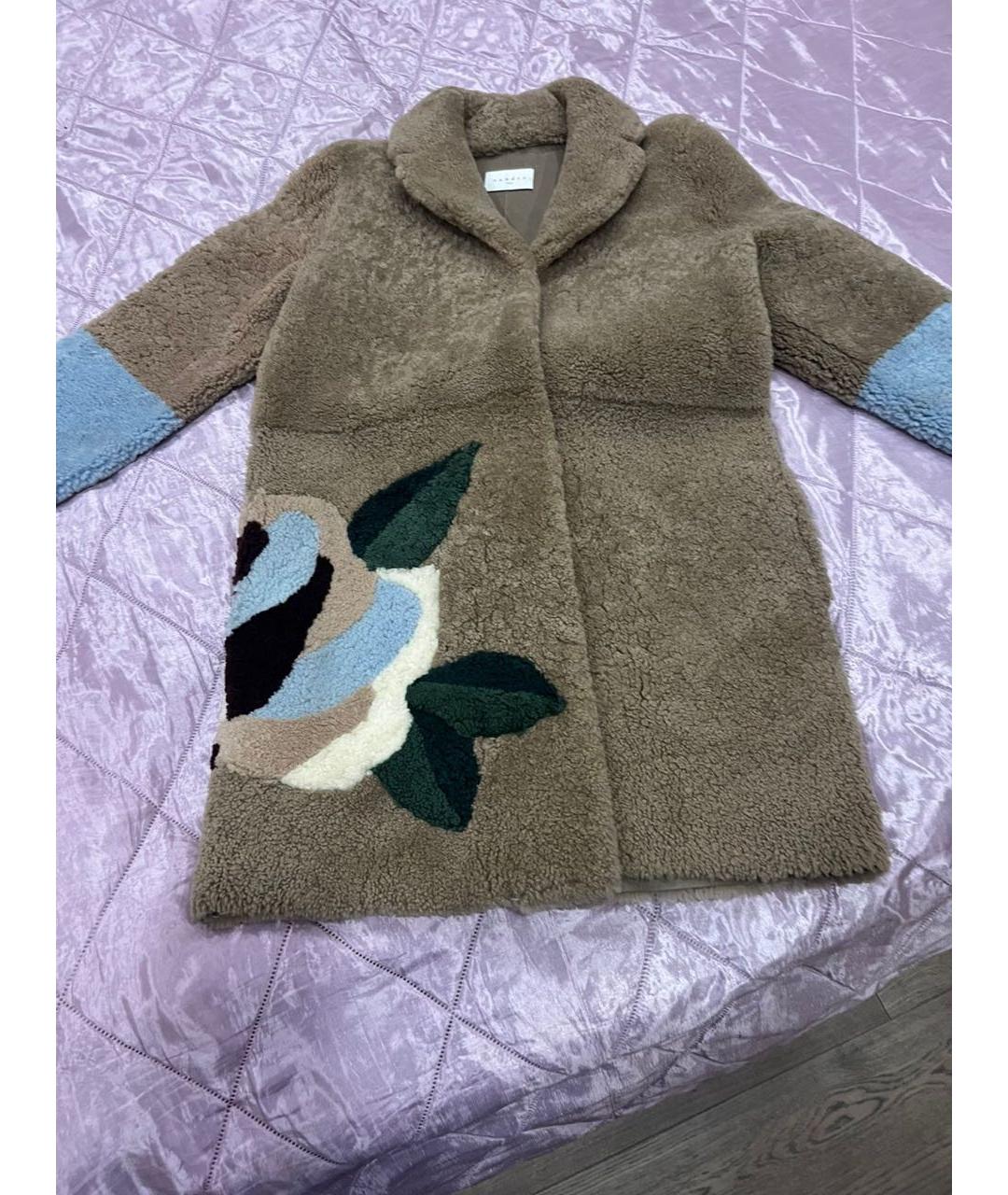 SANDRO Голубая кожаная дубленка, фото 3