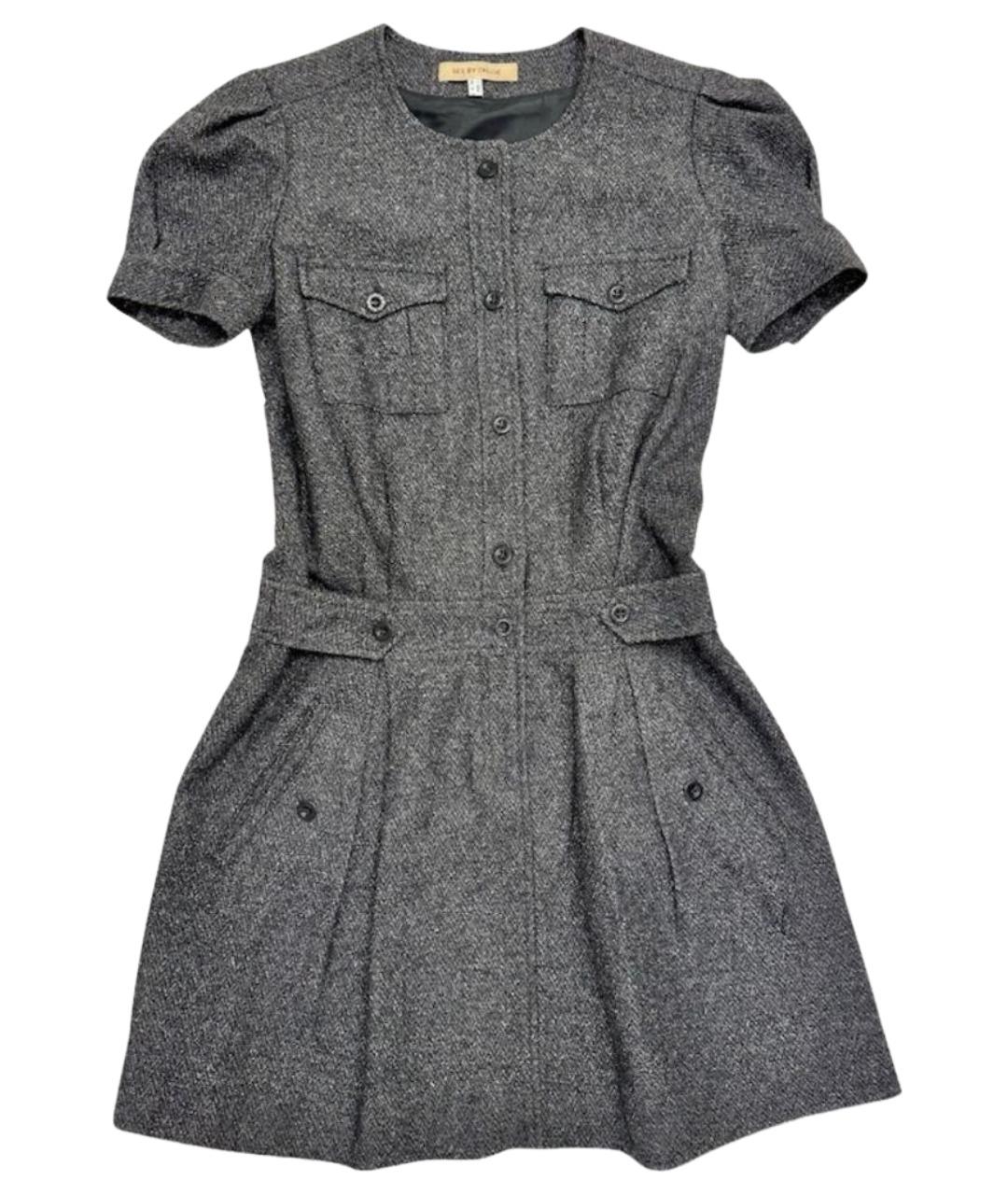 SEE BY CHLOE Серое шерстяное повседневное платье, фото 9