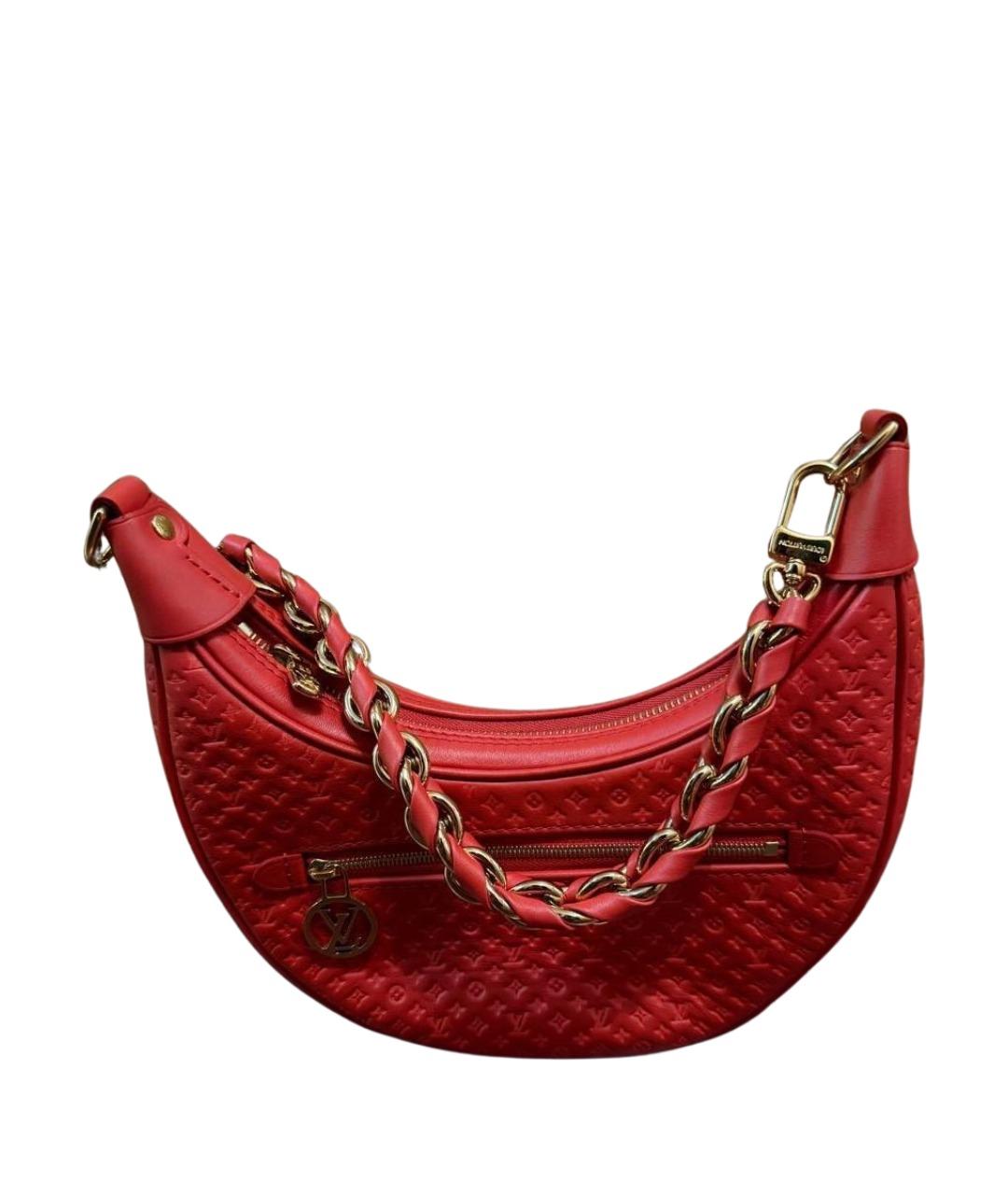 LOUIS VUITTON Красная кожаная сумка с короткими ручками, фото 1