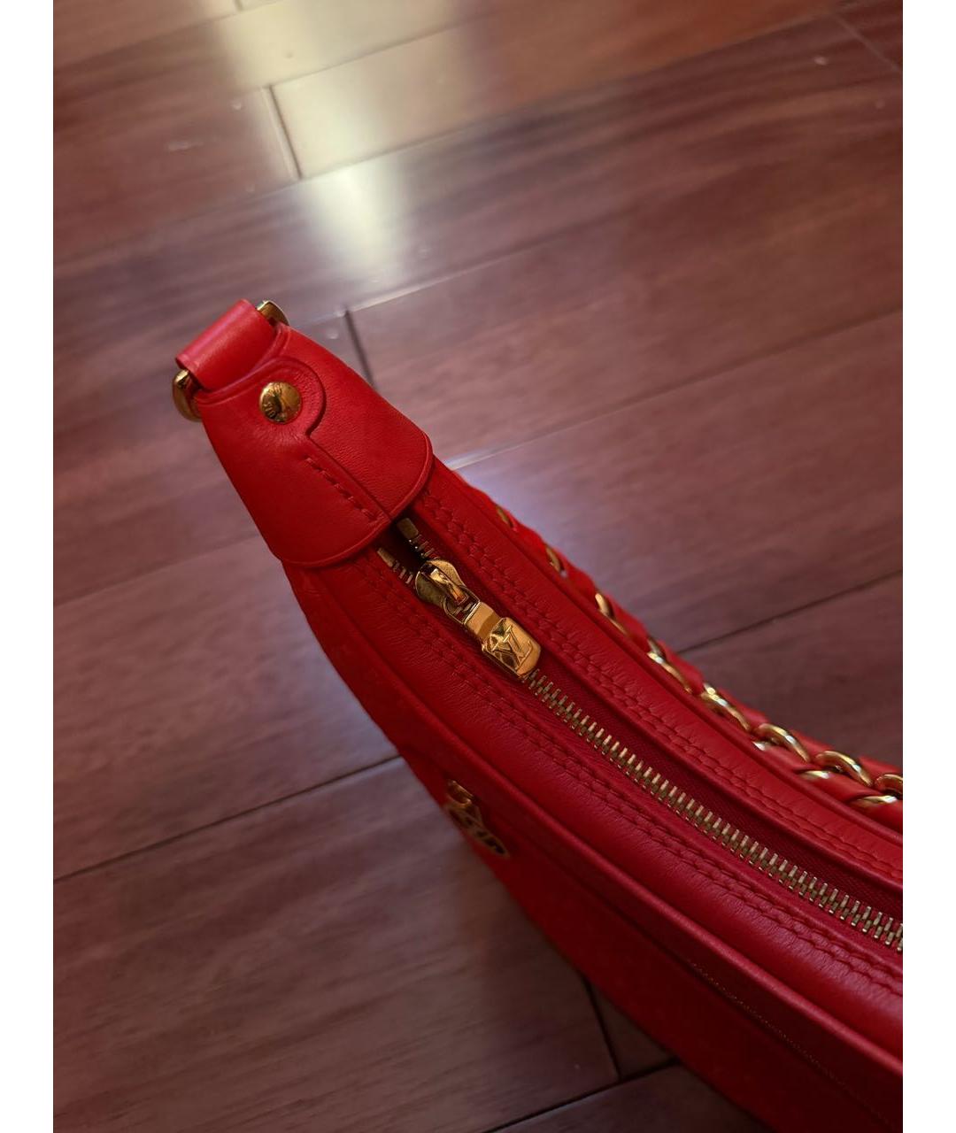 LOUIS VUITTON Красная кожаная сумка с короткими ручками, фото 4