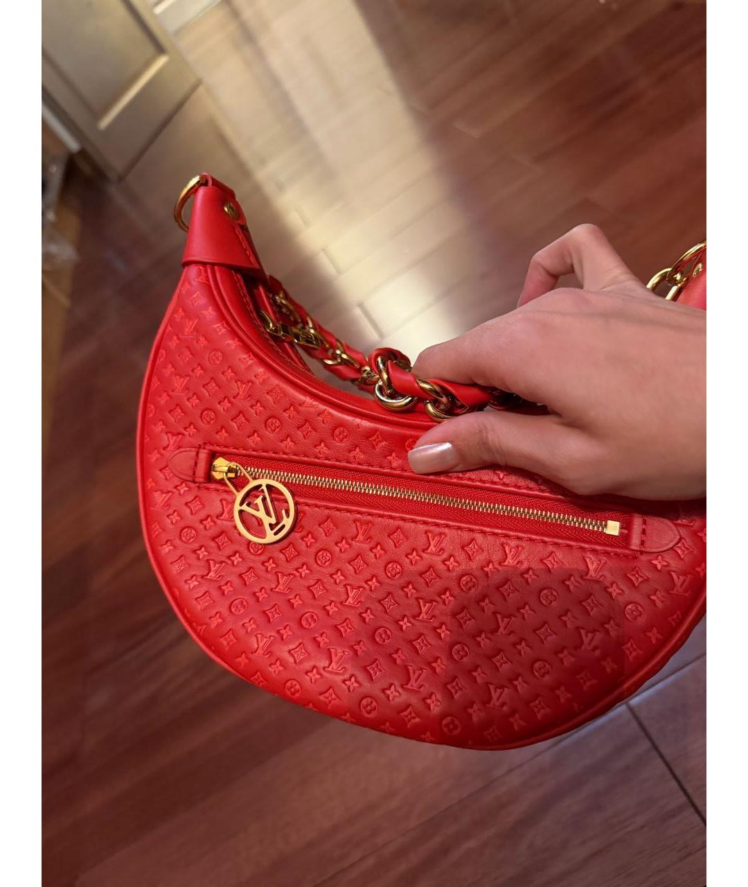 LOUIS VUITTON Красная кожаная сумка с короткими ручками, фото 2