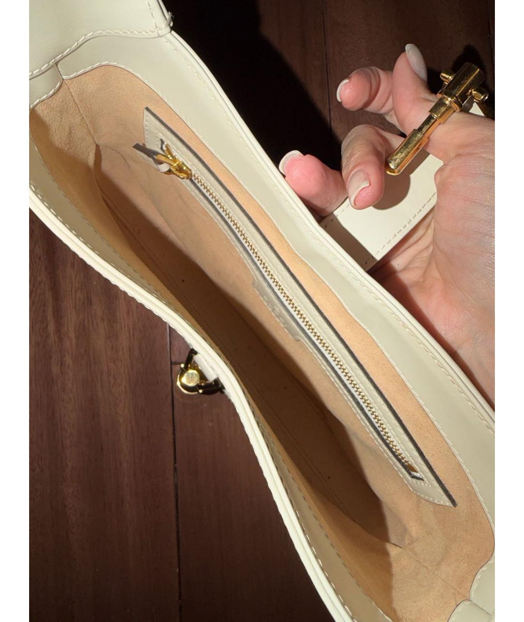 GUCCI Белая кожаная сумка с короткими ручками, фото 4