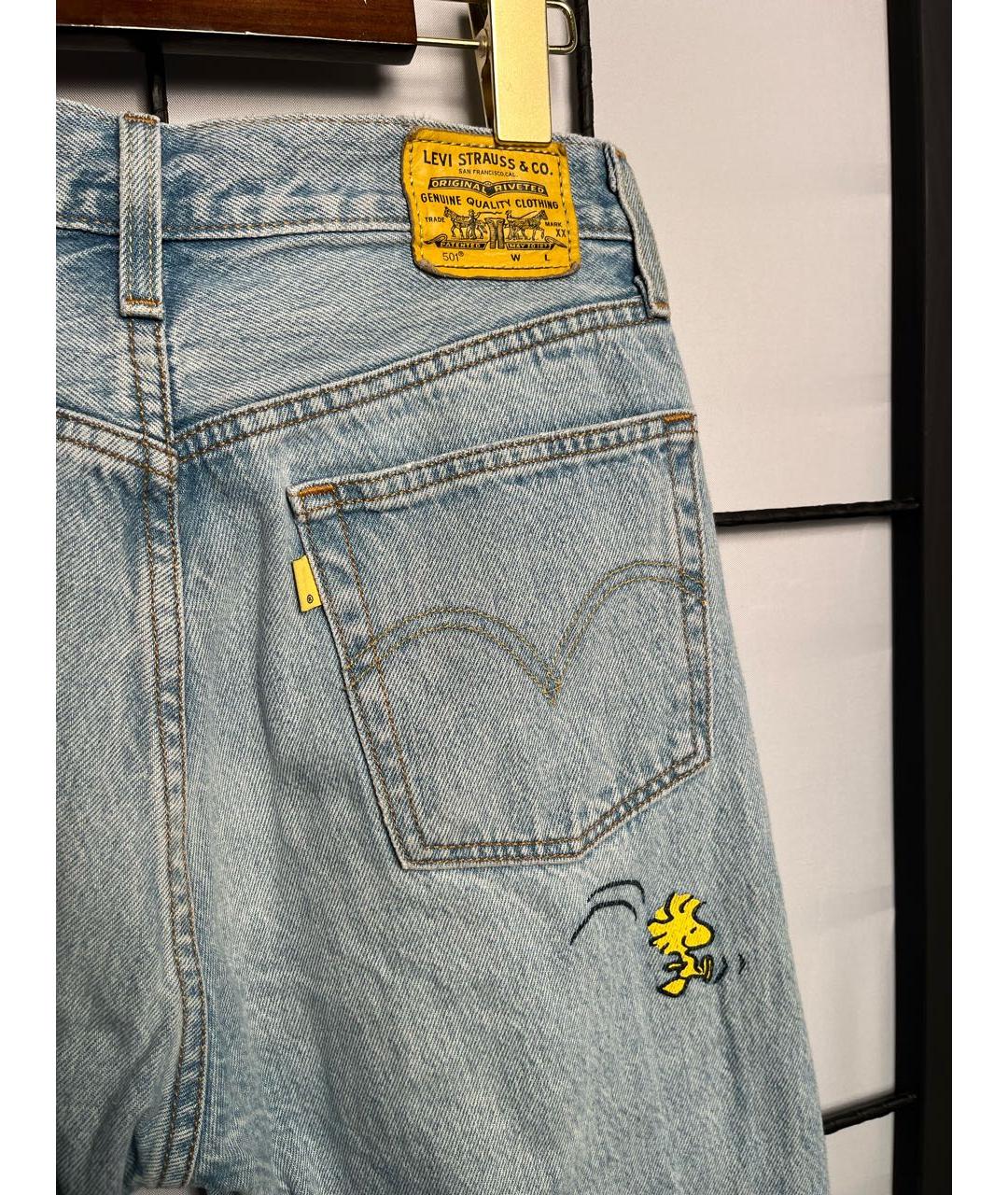 LEVI'S Голубые хлопковые прямые джинсы, фото 3