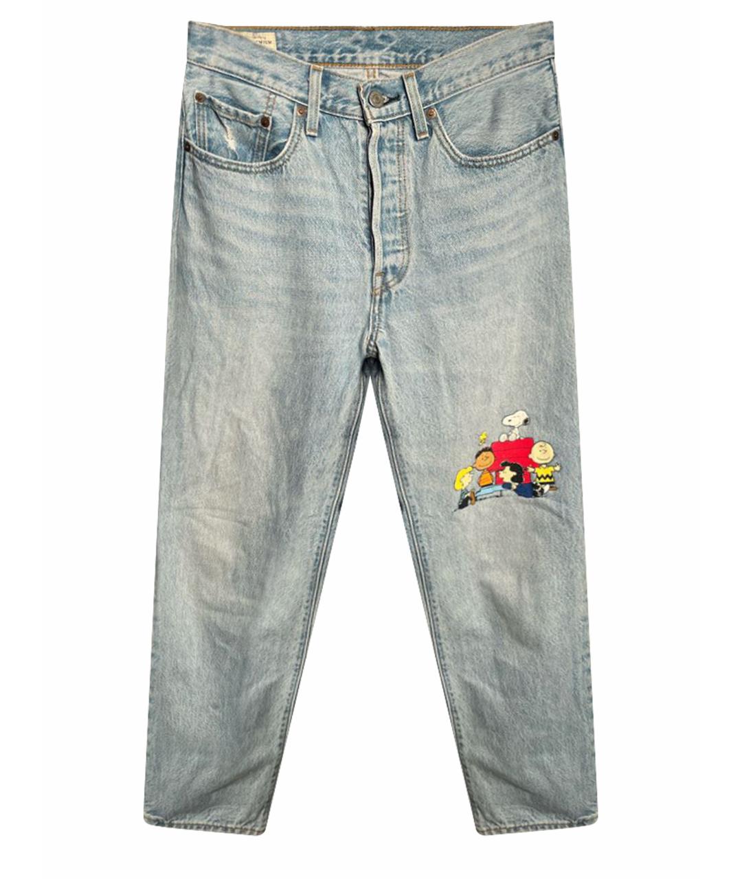 LEVI'S Голубые хлопковые прямые джинсы, фото 1