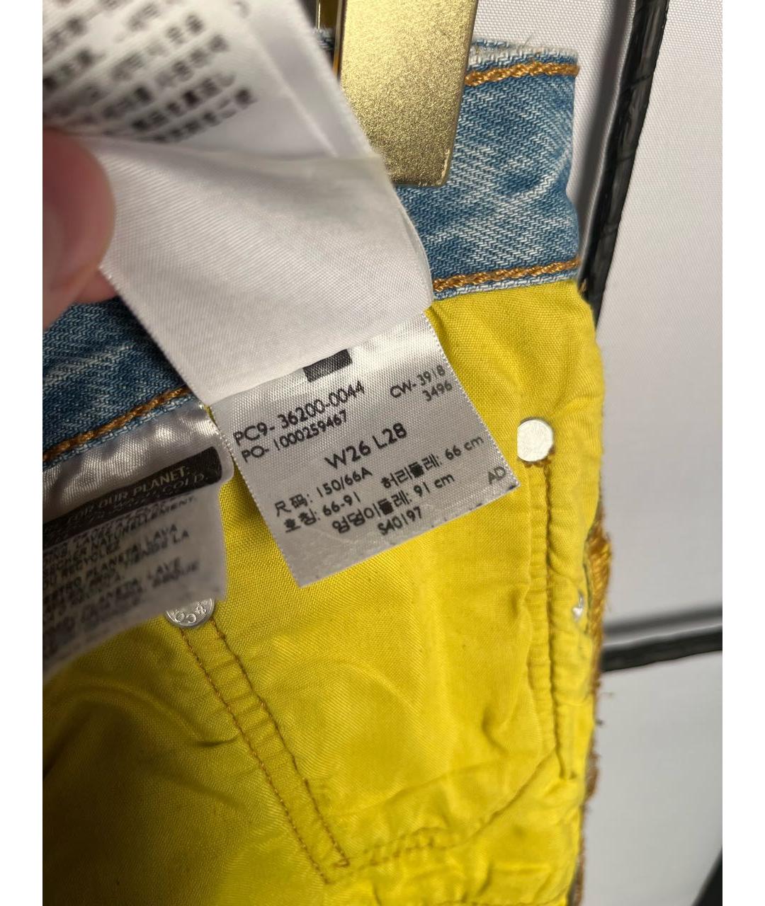 LEVI'S Голубые хлопковые прямые джинсы, фото 8