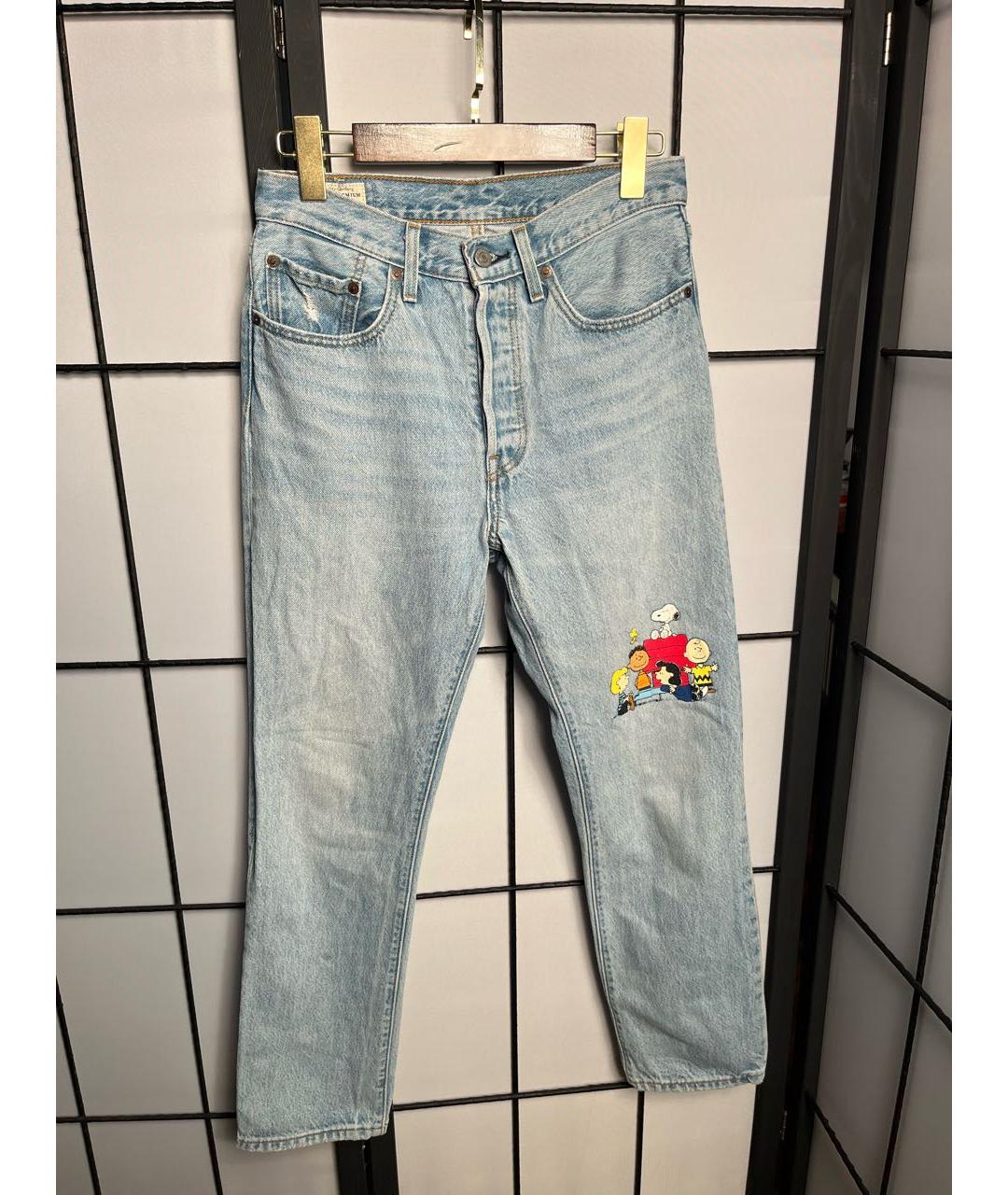 LEVI'S Голубые хлопковые прямые джинсы, фото 9