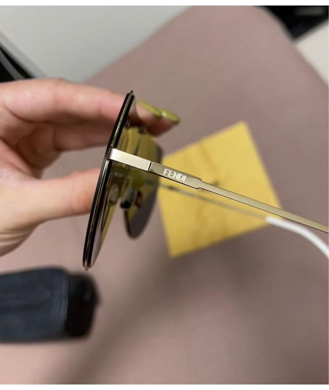 FENDI Мульти металлические солнцезащитные очки, фото 4