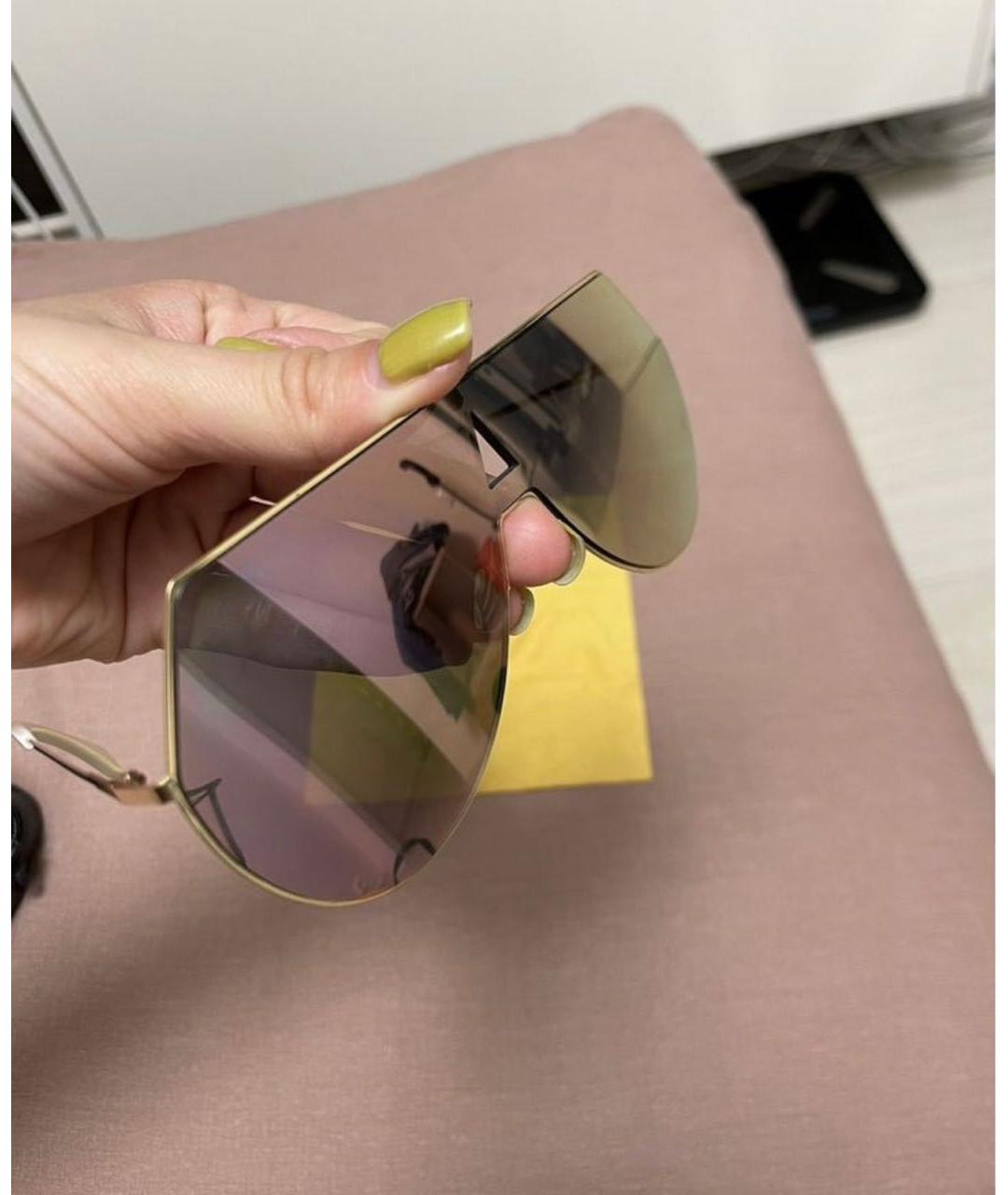 FENDI Мульти металлические солнцезащитные очки, фото 8