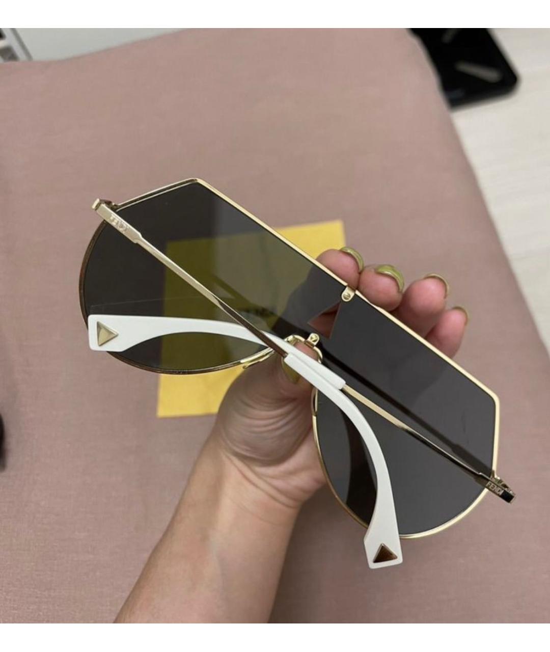 FENDI Мульти металлические солнцезащитные очки, фото 5