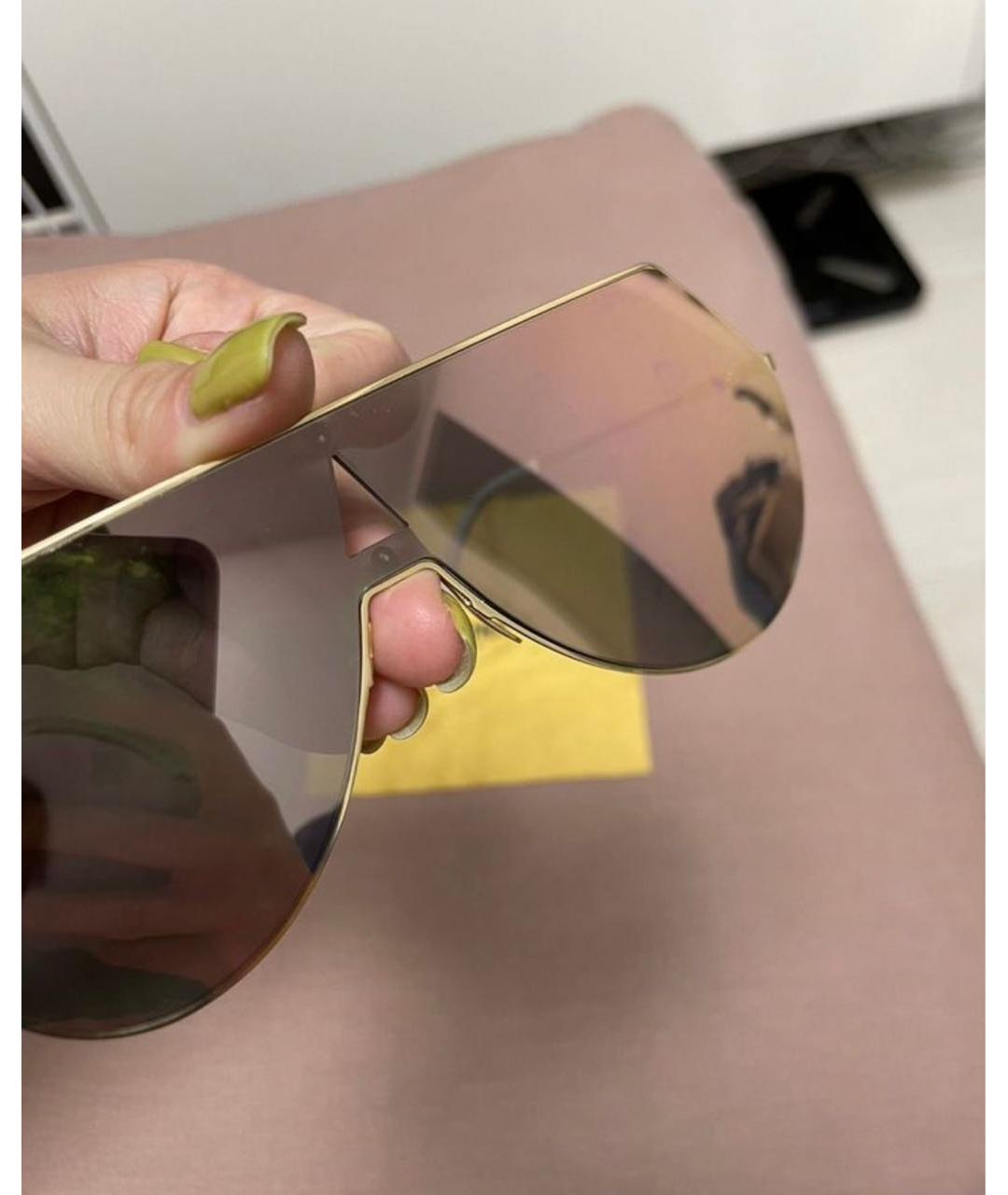 FENDI Мульти металлические солнцезащитные очки, фото 3