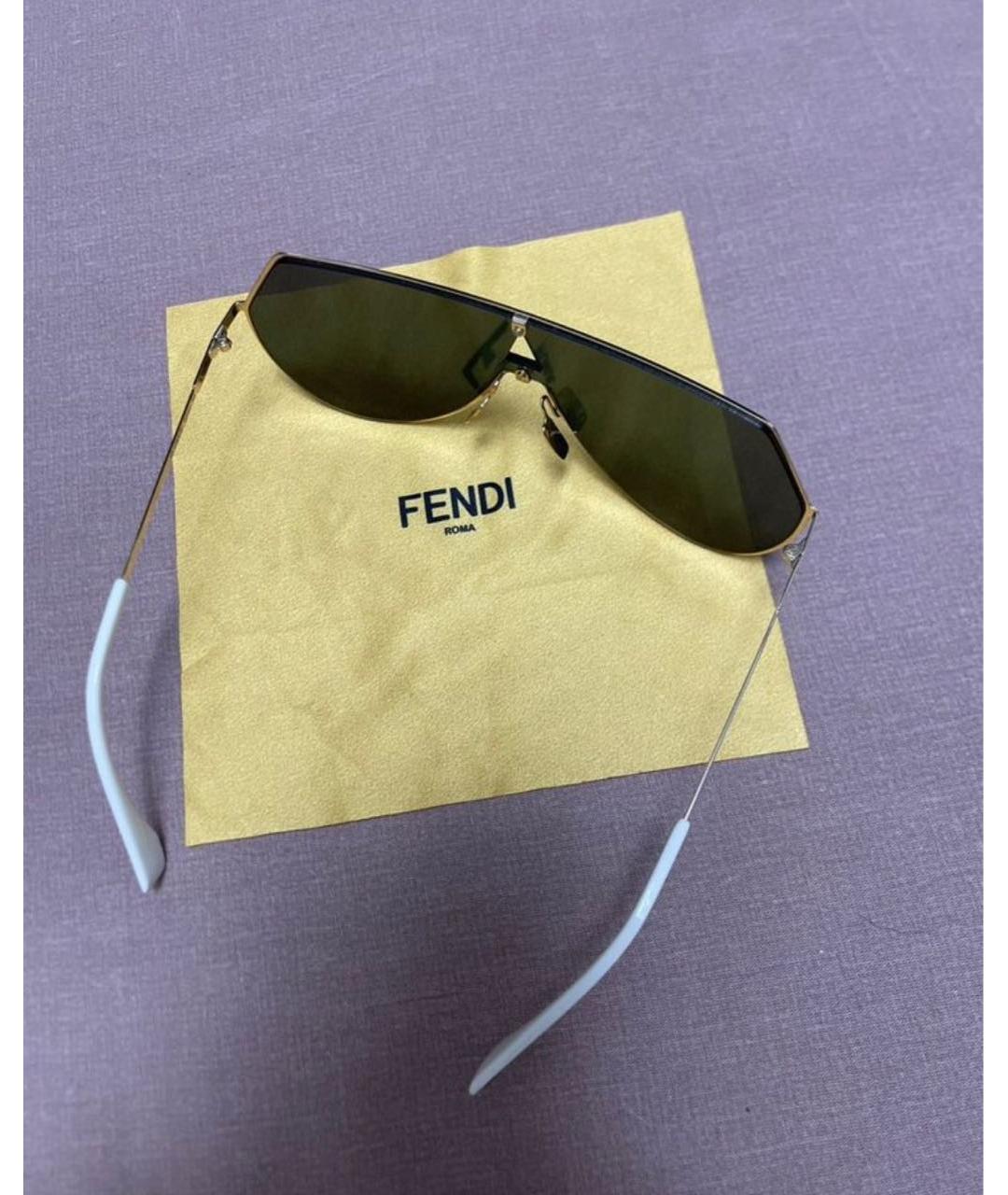 FENDI Мульти металлические солнцезащитные очки, фото 7