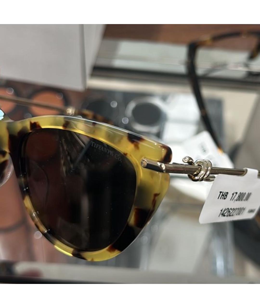 TIFFANY&CO Коричневые пластиковые солнцезащитные очки, фото 3