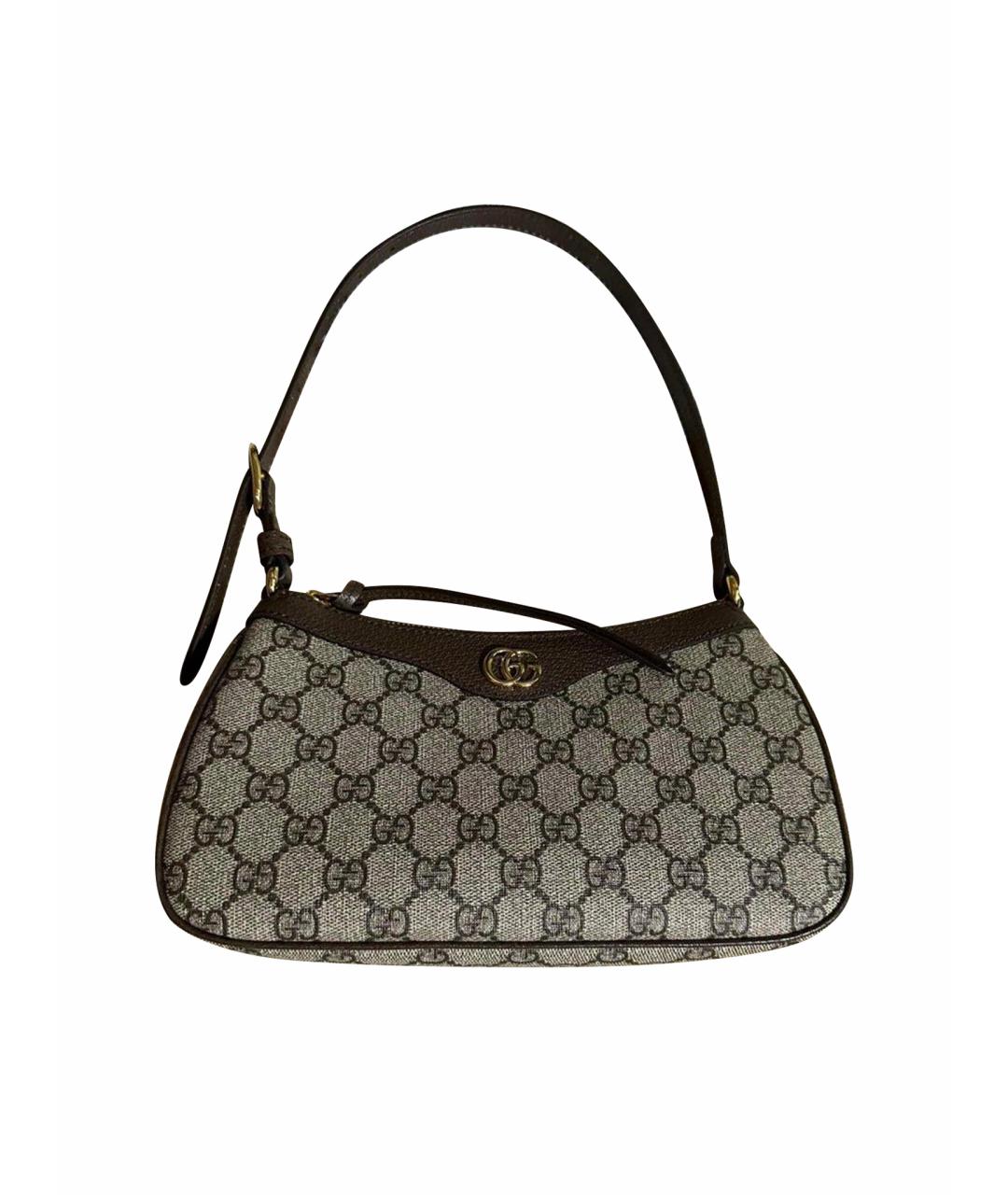 GUCCI Коричневая кожаная сумка через плечо, фото 1