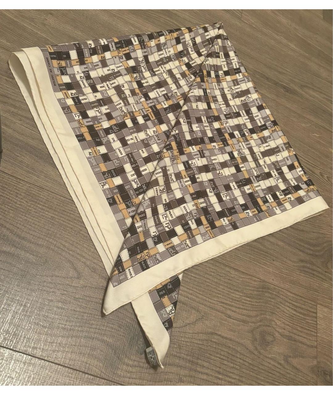 HERMES Мульти шелковый платок, фото 6