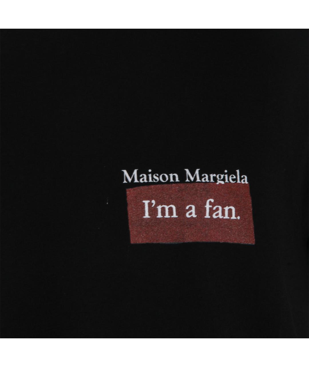 MAISON MARGIELA Черная хлопковая футболка, фото 3