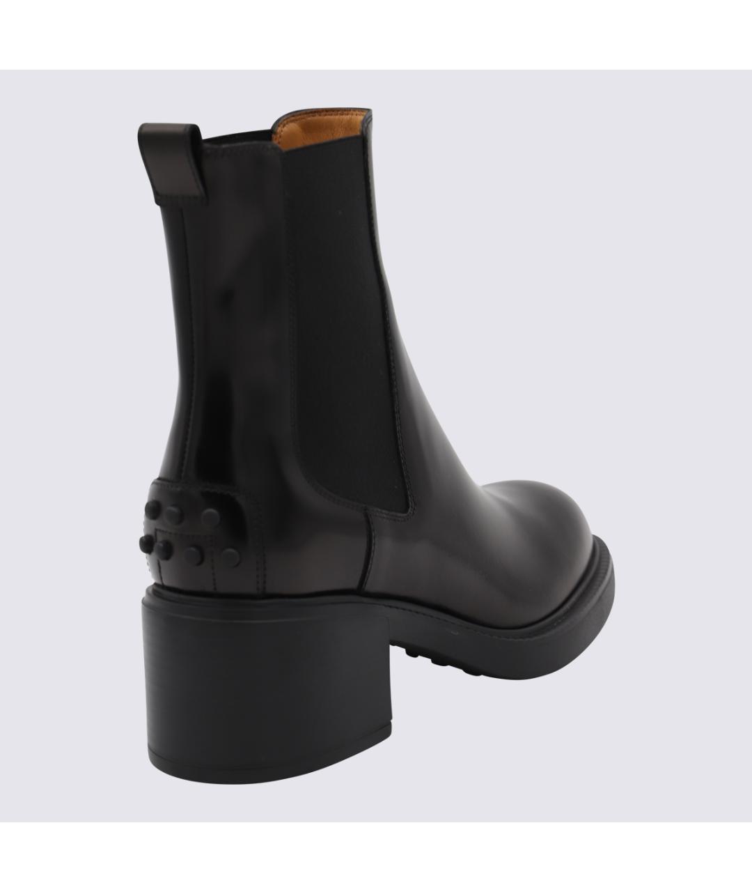 TOD'S Черные кожаные ботинки, фото 2