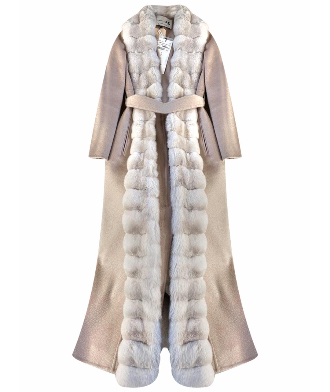 MANZONI 24 Бежевое меховое пальто, фото 1