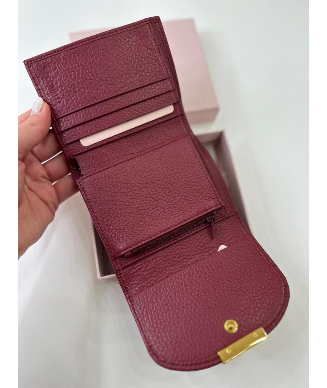 COCCINELLE Бордовый кожаный кошелек, фото 4