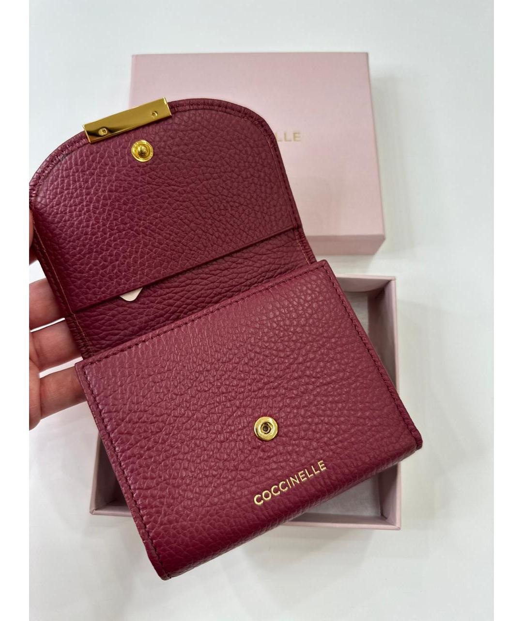 COCCINELLE Бордовый кожаный кошелек, фото 5