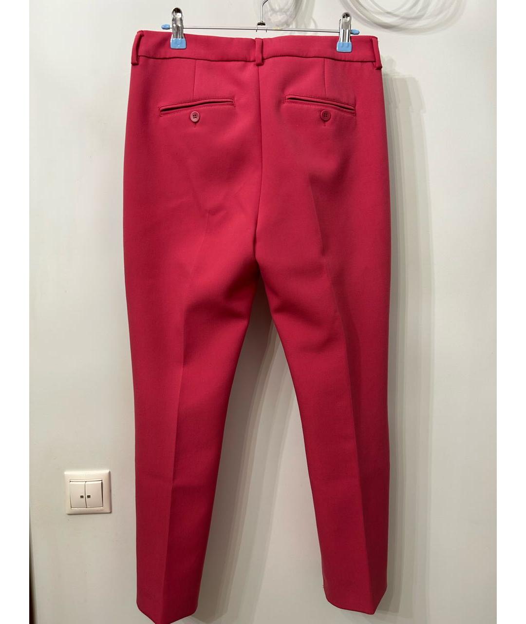 WEEKEND MAX MARA Розовые вискозные прямые брюки, фото 2