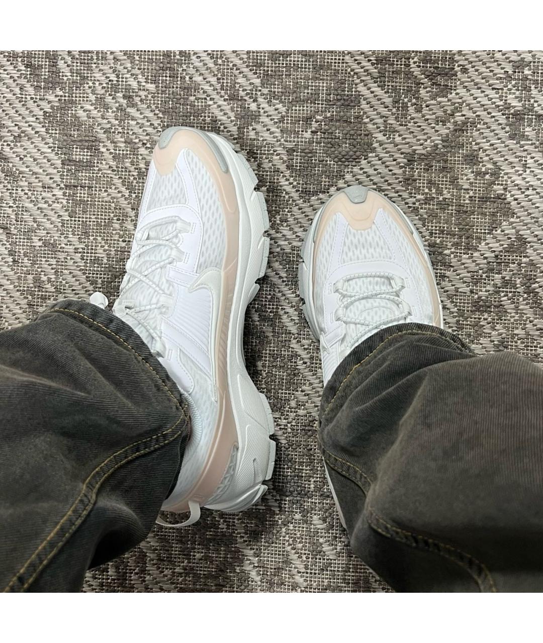 NIKE Белые текстильные низкие кроссовки / кеды, фото 3