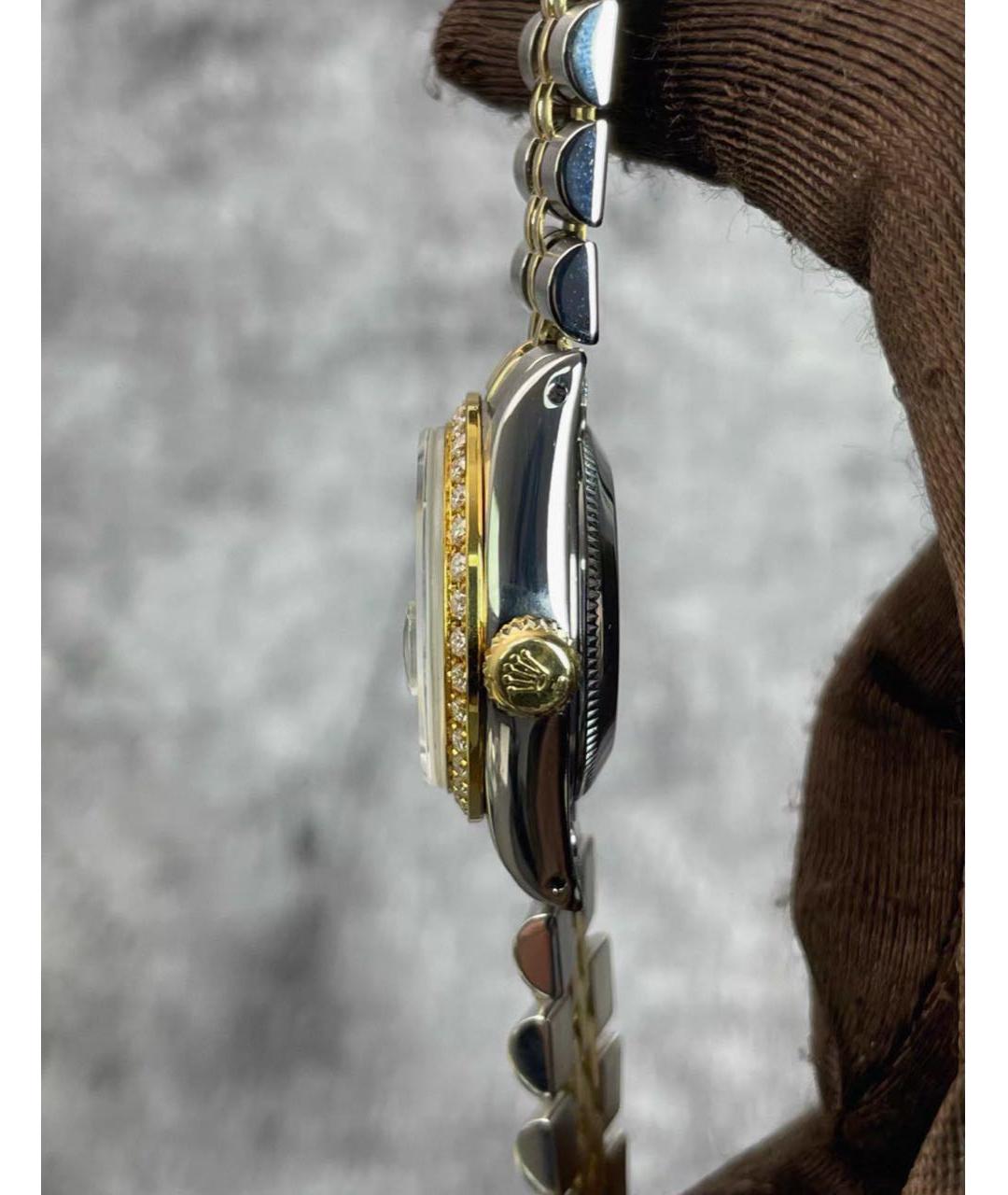 ROLEX Зеленые часы из желтого золота, фото 3