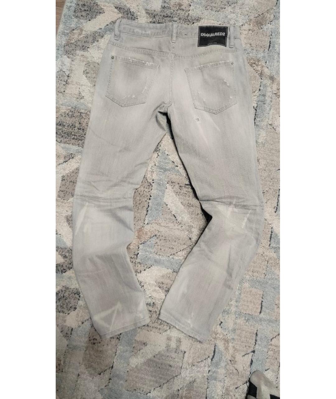 DSQUARED2 Белые хлопковые прямые джинсы, фото 2