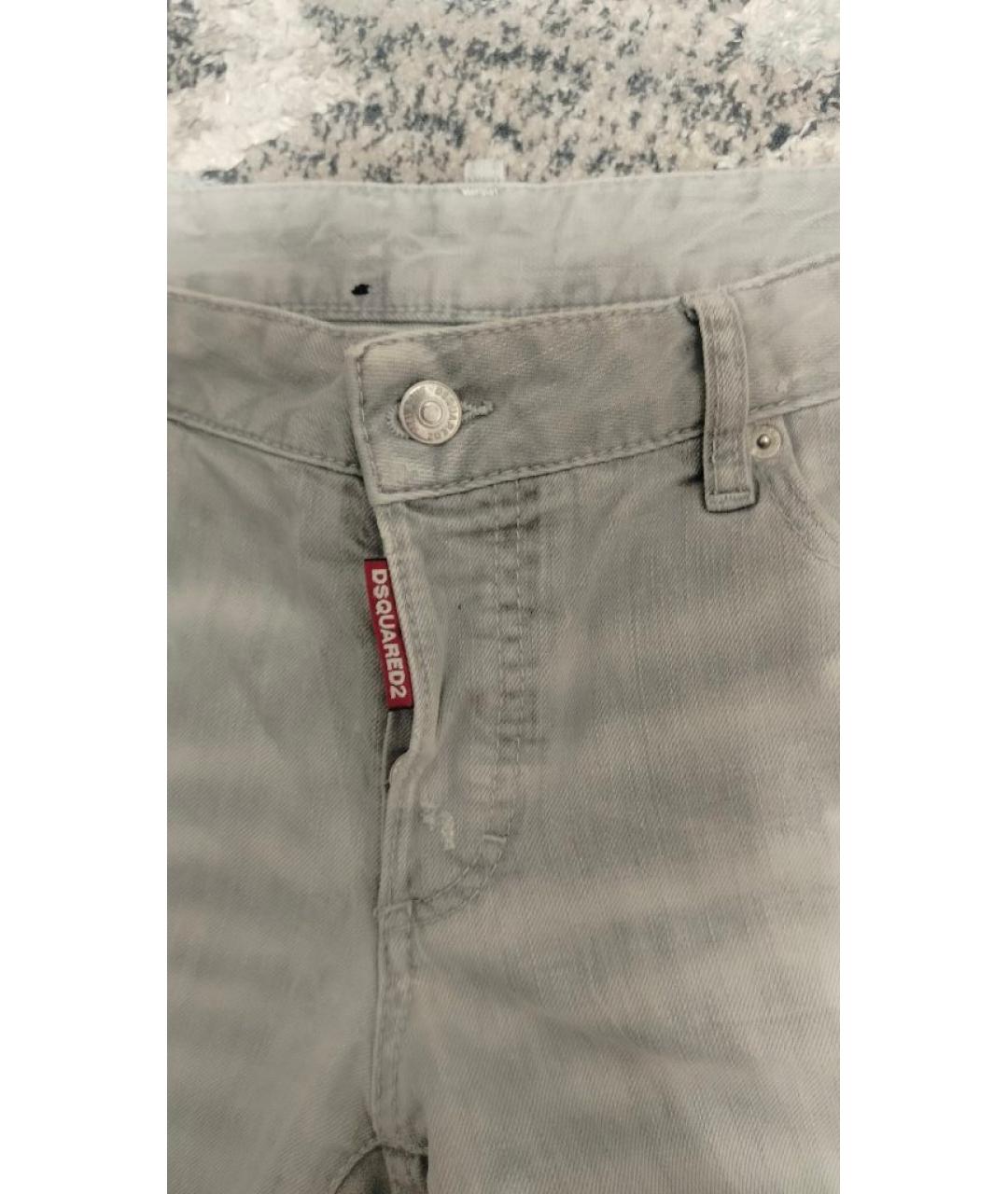 DSQUARED2 Белые хлопковые прямые джинсы, фото 4