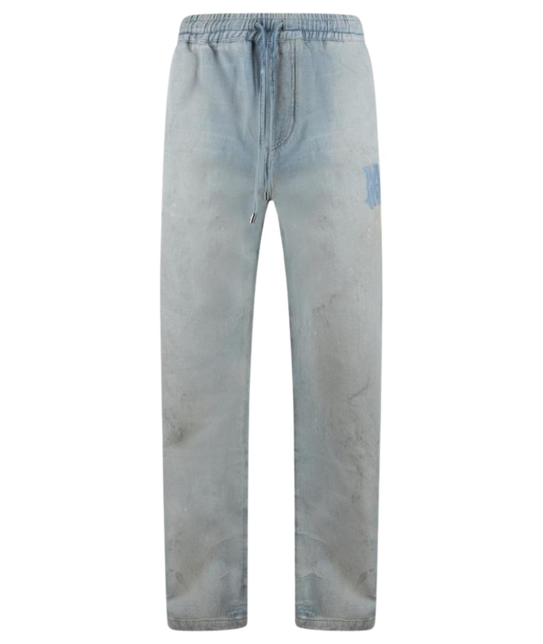 AMIRI Голубые хлопковые прямые джинсы, фото 1