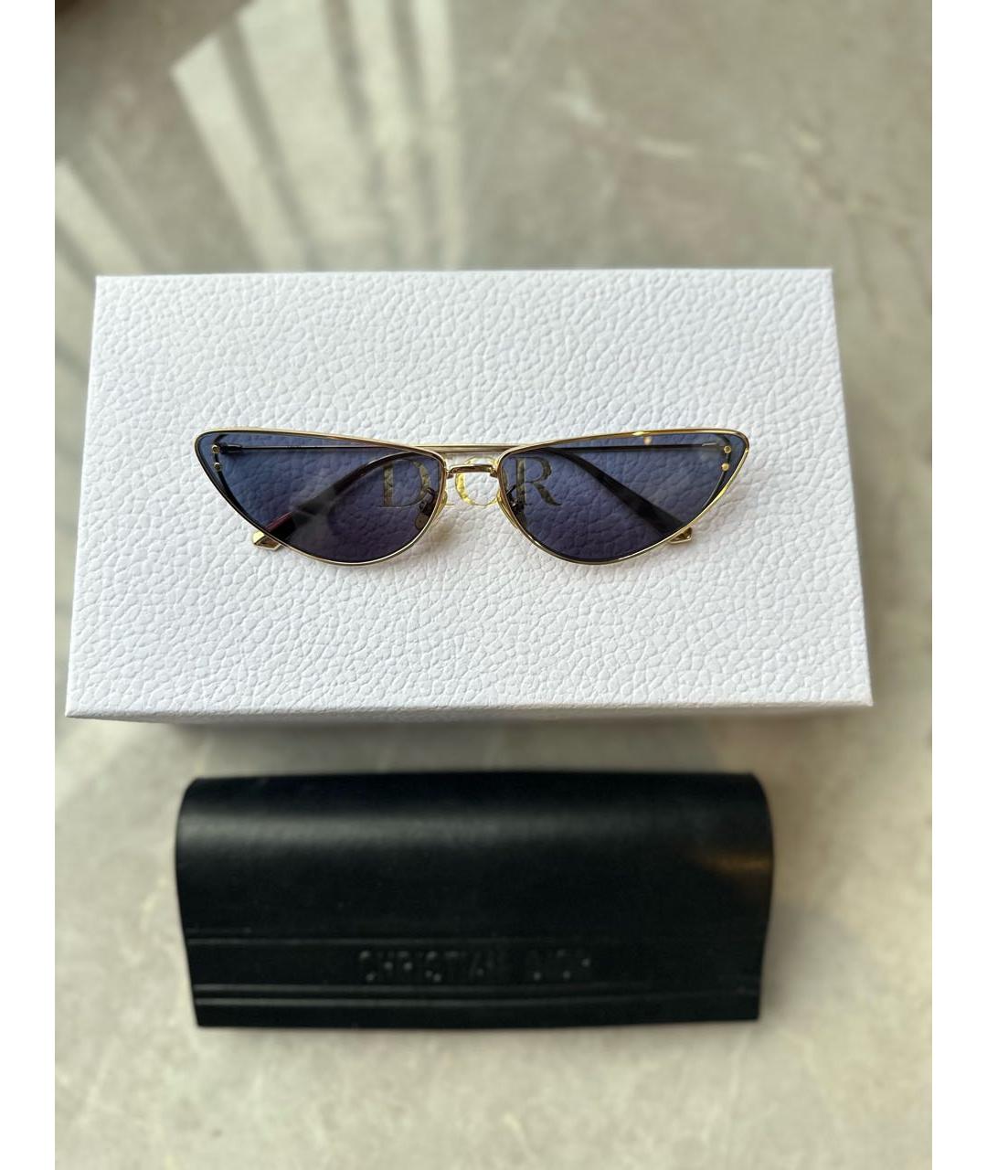 CHRISTIAN DIOR Темно-синие металлические солнцезащитные очки, фото 5