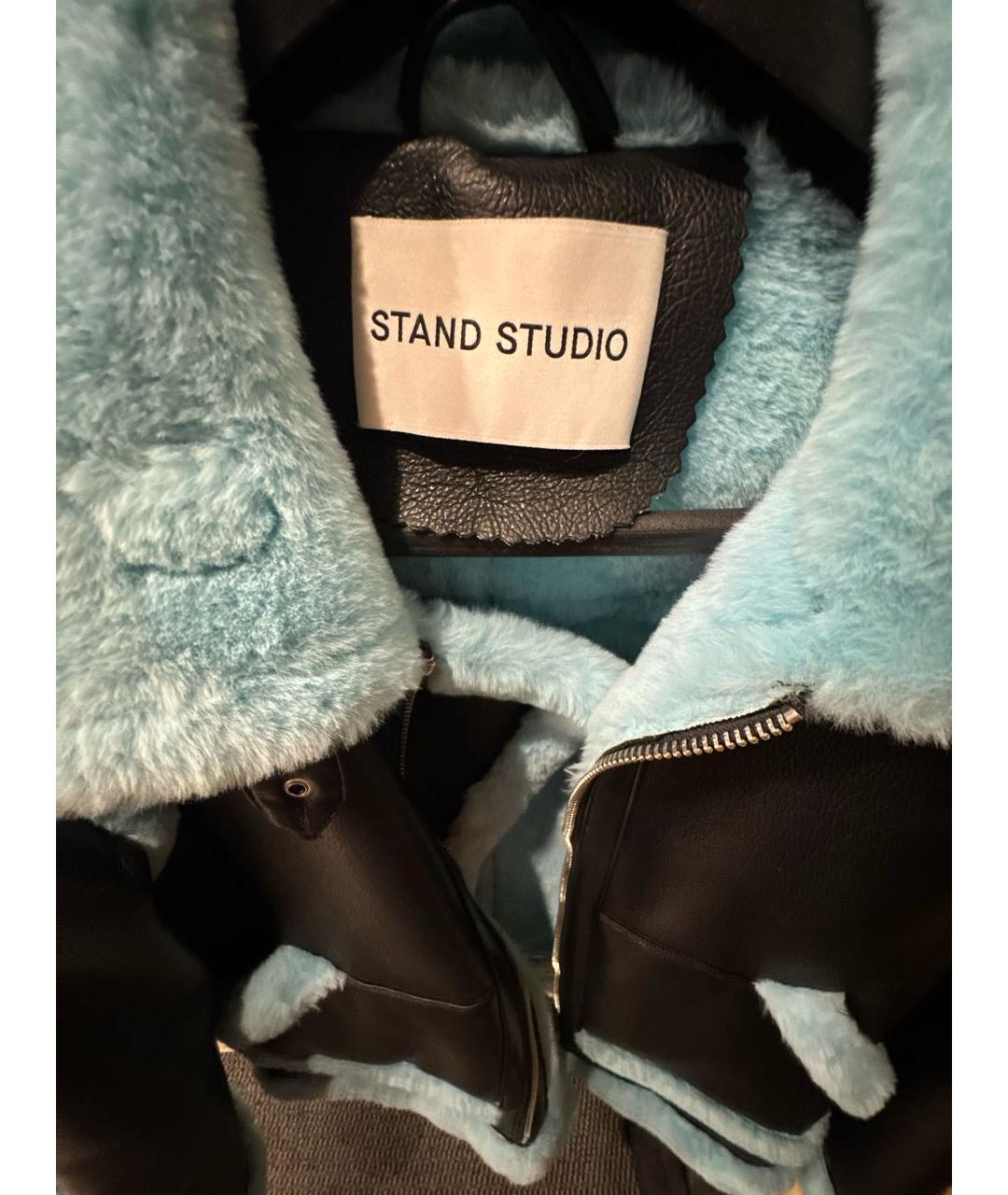 STAND STUDIO Черная полиэстеровая дубленка, фото 3