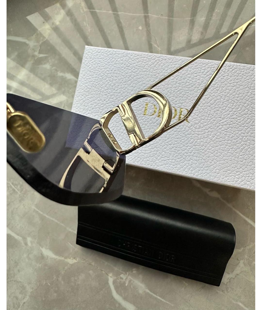 CHRISTIAN DIOR Темно-синие металлические солнцезащитные очки, фото 3