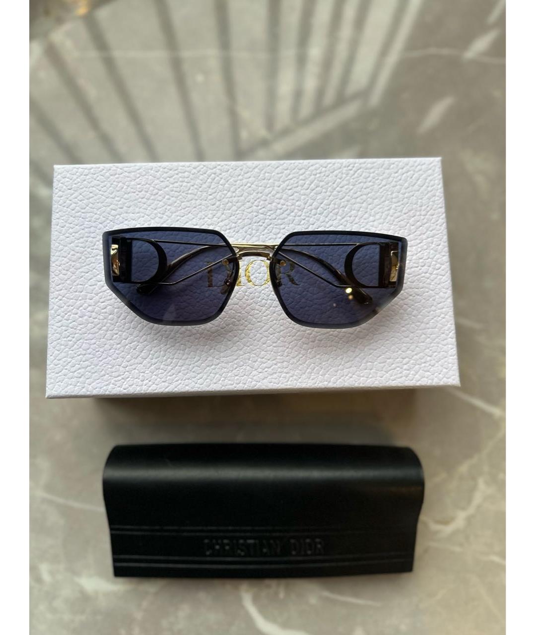 CHRISTIAN DIOR Темно-синие металлические солнцезащитные очки, фото 2