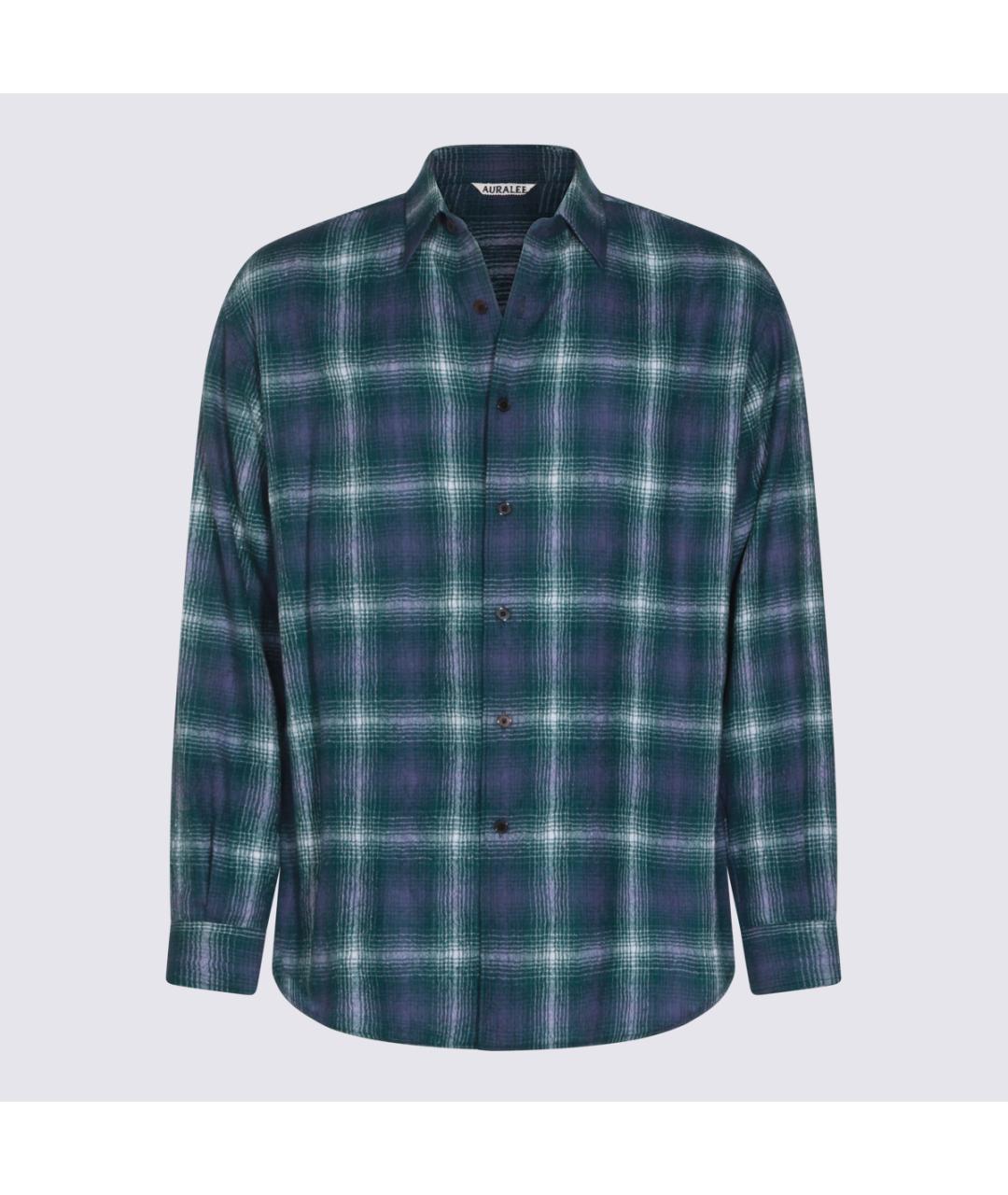 AURALEE Зеленая шерстяная кэжуал рубашка, фото 5