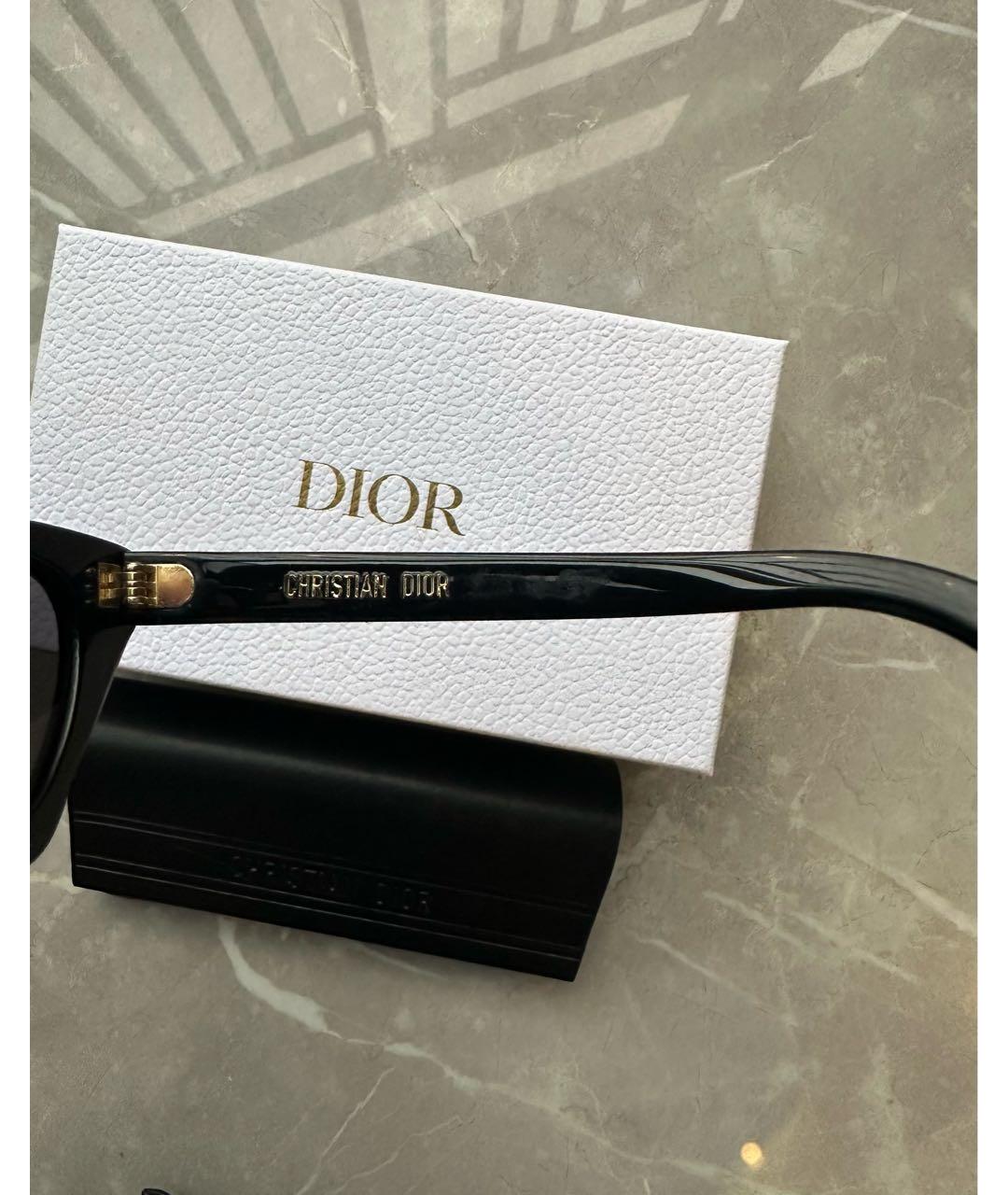 CHRISTIAN DIOR Черные пластиковые солнцезащитные очки, фото 4