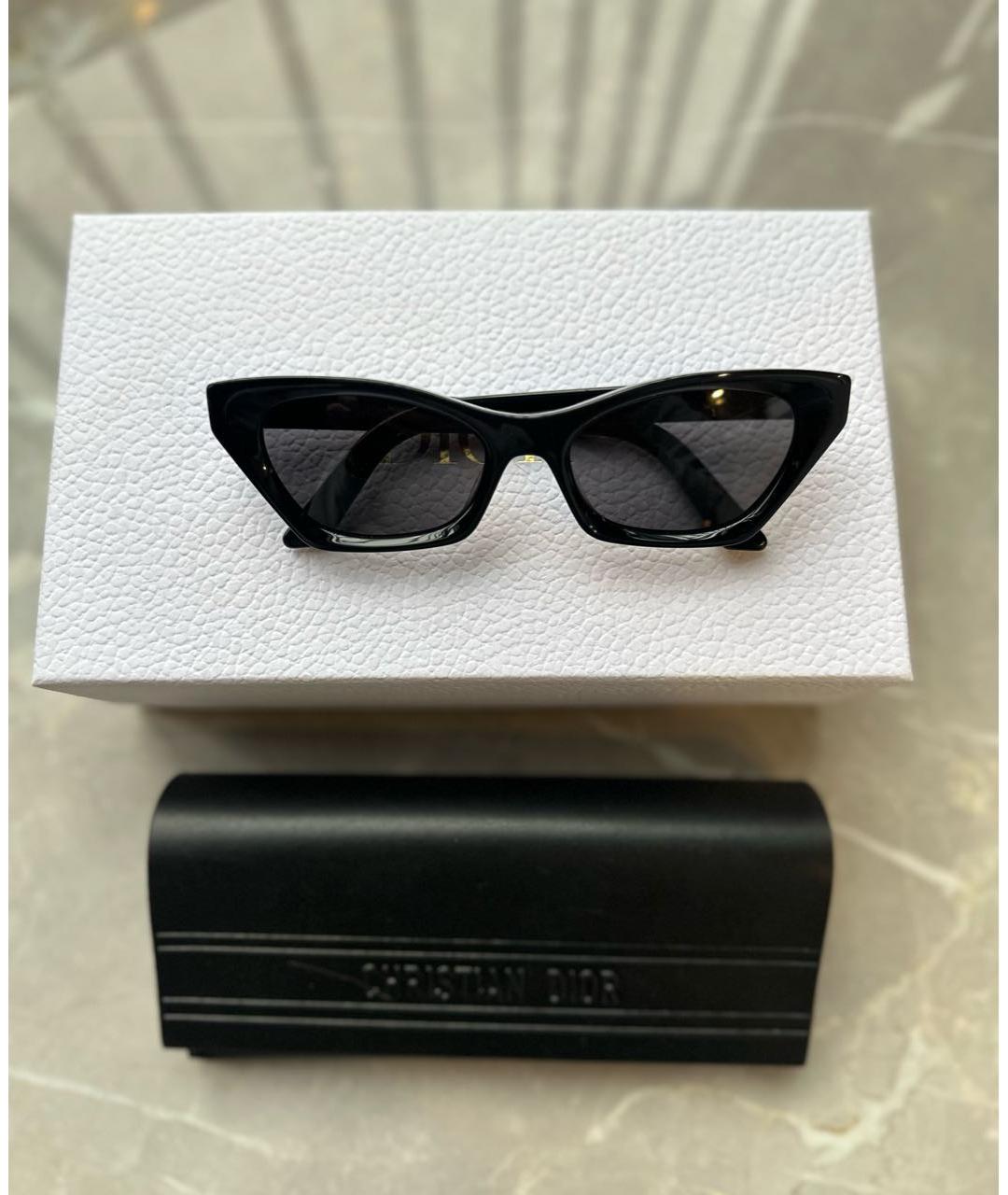 CHRISTIAN DIOR Черные пластиковые солнцезащитные очки, фото 6
