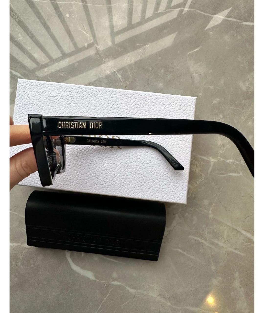 CHRISTIAN DIOR Черные пластиковые солнцезащитные очки, фото 2