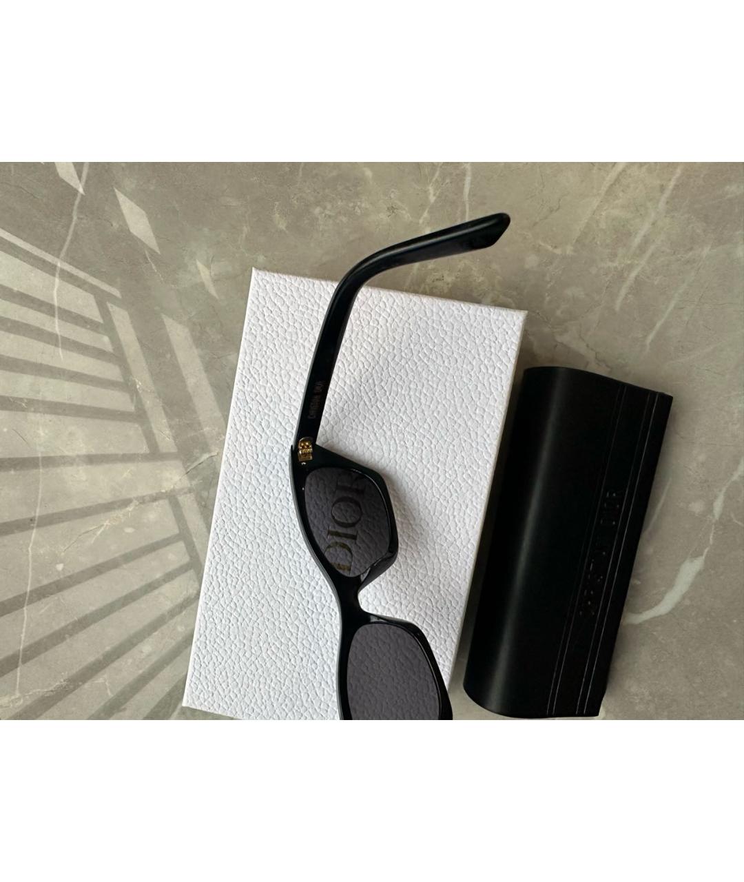 CHRISTIAN DIOR Черные пластиковые солнцезащитные очки, фото 5