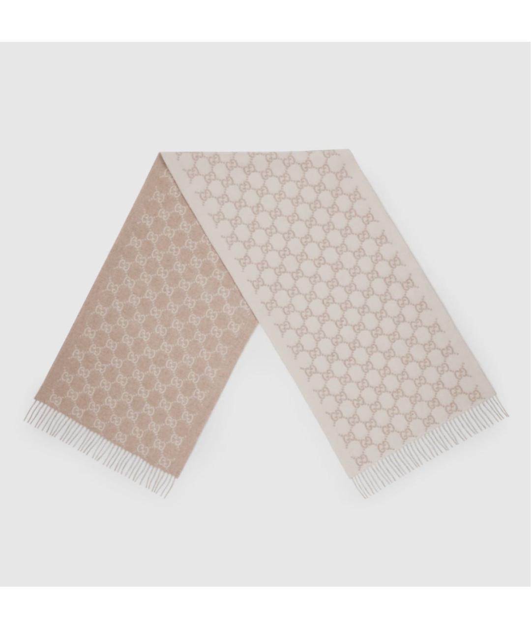 GUCCI Белый кашемировый шарф, фото 2
