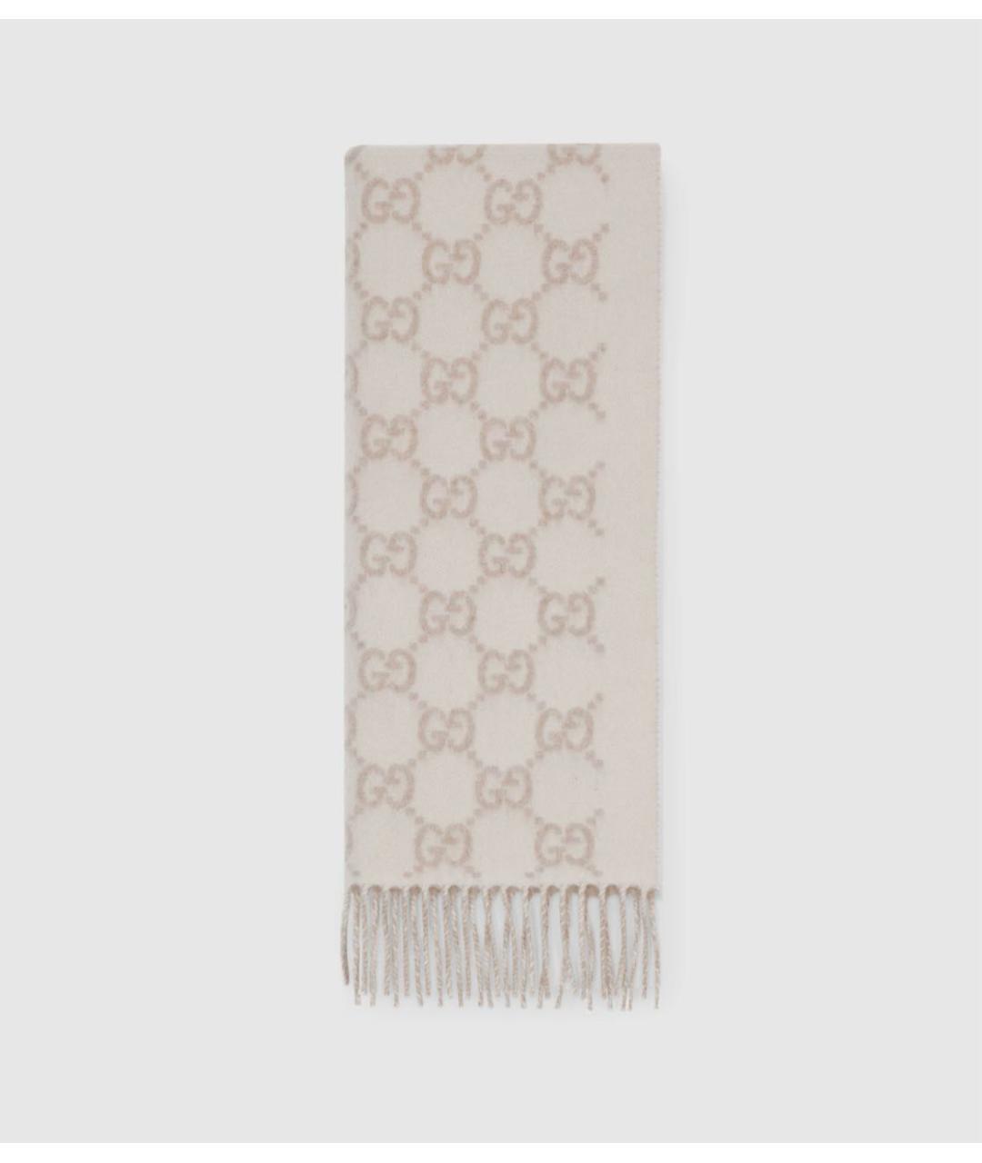 GUCCI Белый кашемировый шарф, фото 4