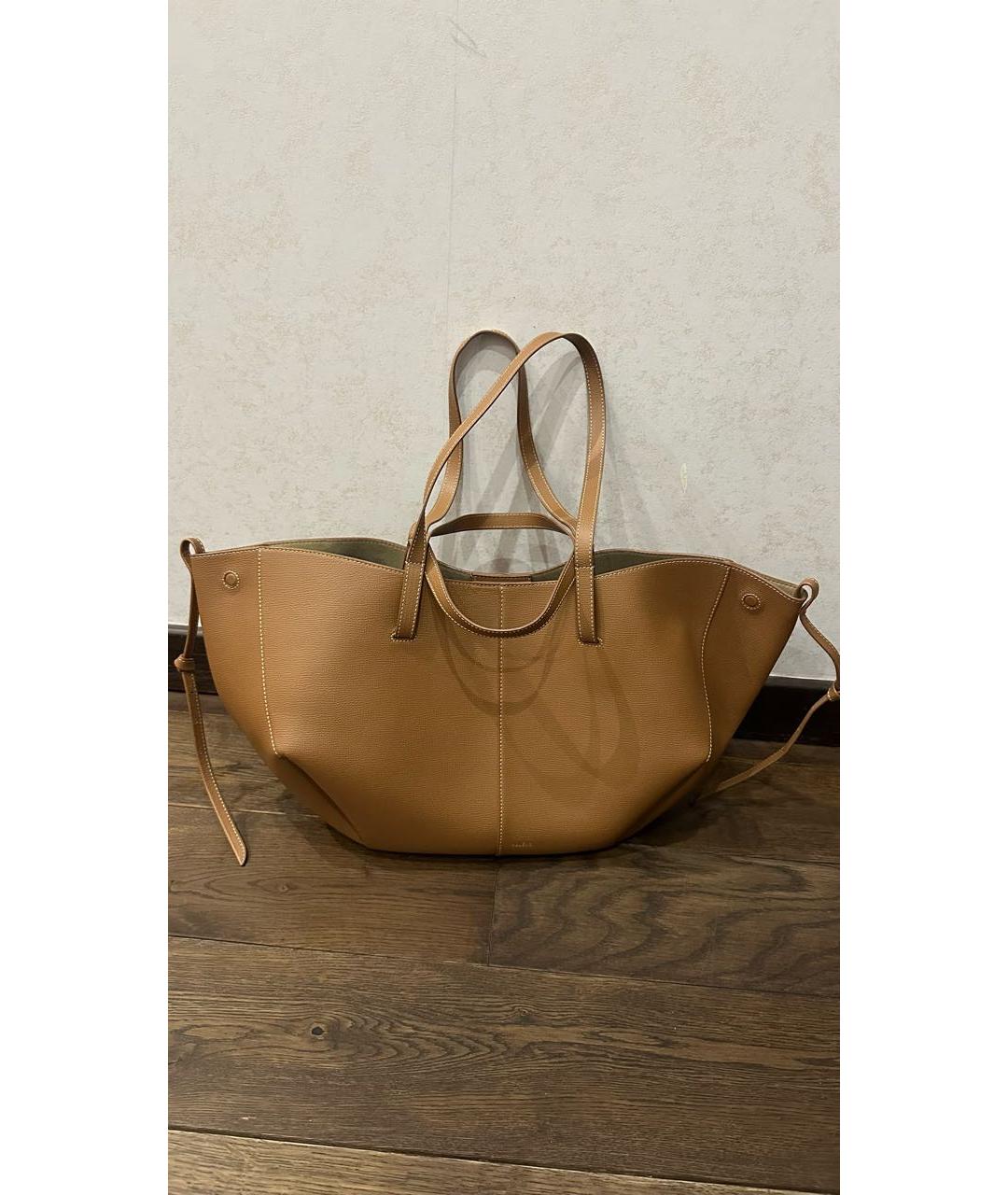 POLENE Оранжевая кожаная сумка тоут, фото 5