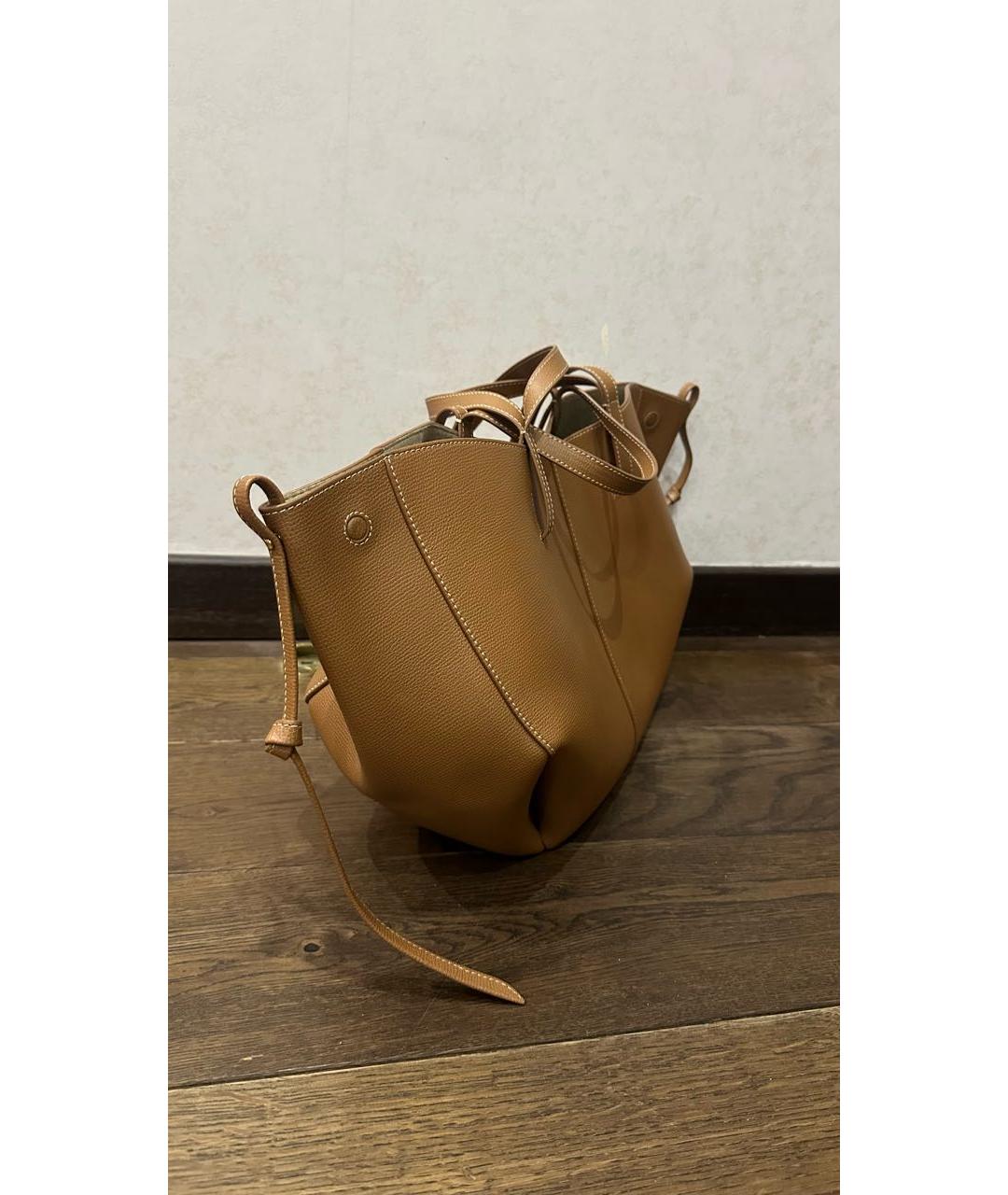 POLENE Оранжевая кожаная сумка тоут, фото 2