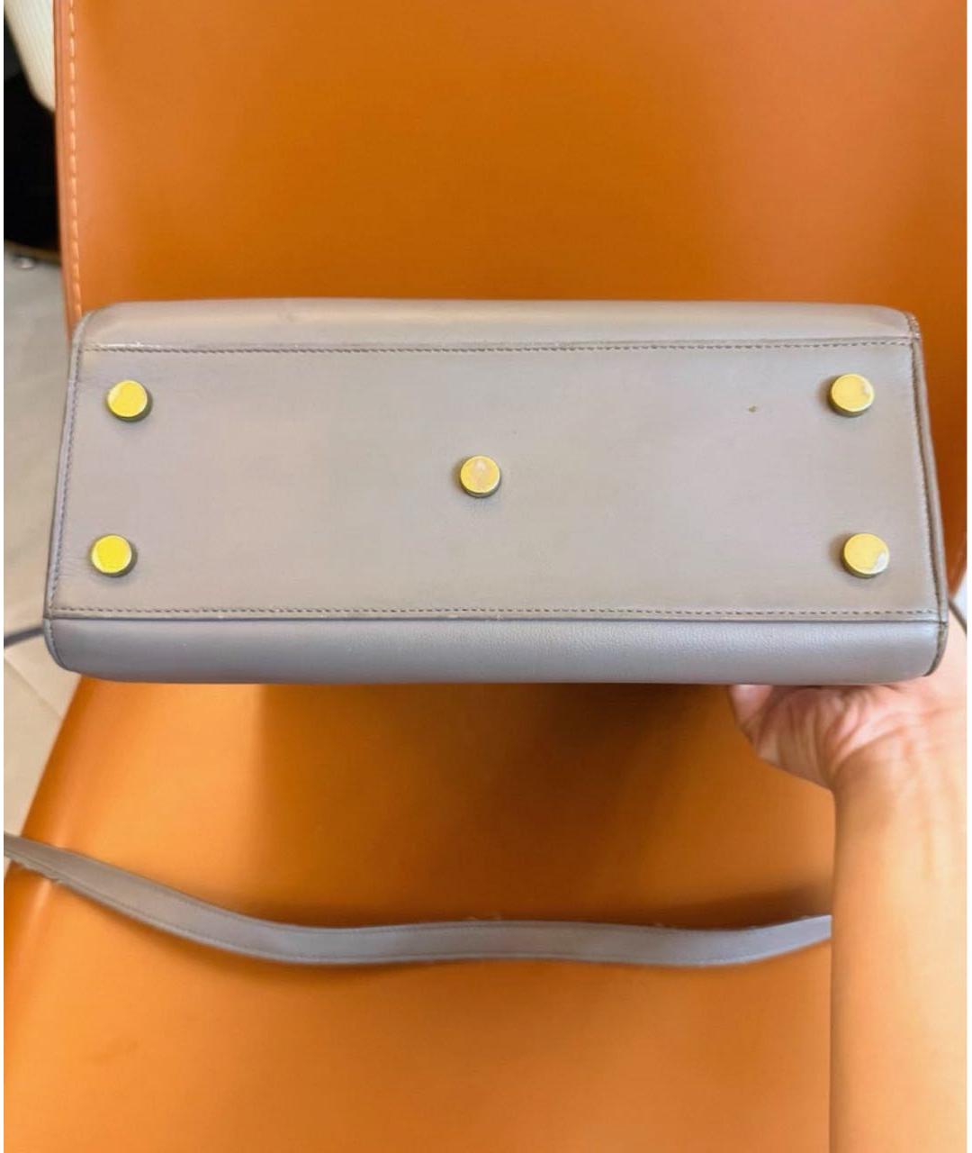 SAINT LAURENT Серая кожаная сумка через плечо, фото 5